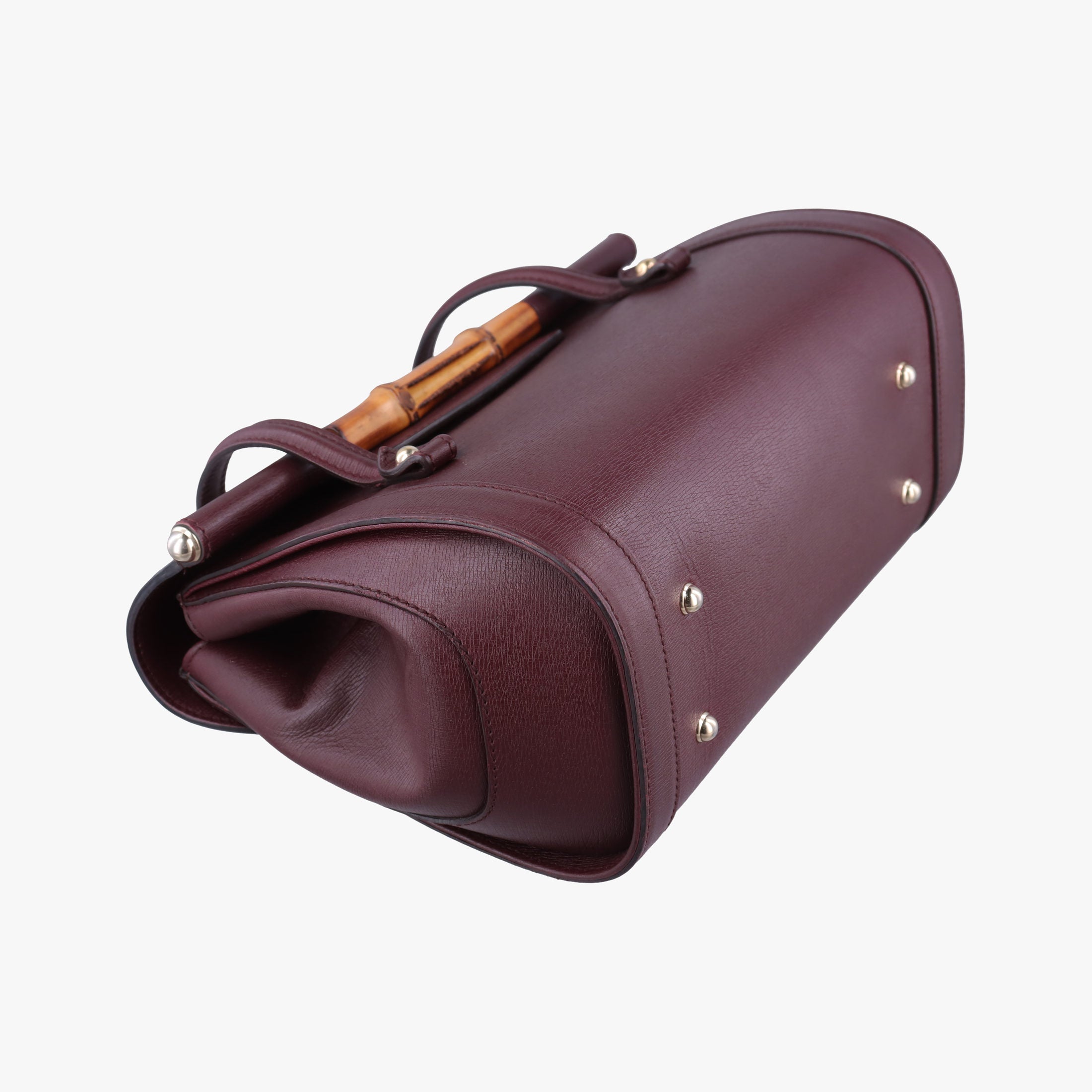 Pre-owned Gucci Bamboo Bullet Burgundy Leather 338989 shoulderbag | stylenewstar