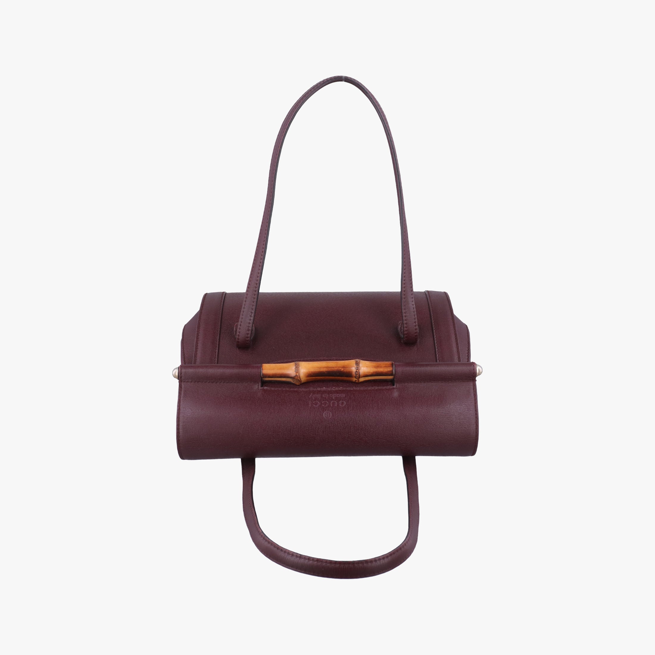 Pre-owned Gucci Bamboo Bullet Burgundy Leather 338989 shoulderbag | stylenewstar