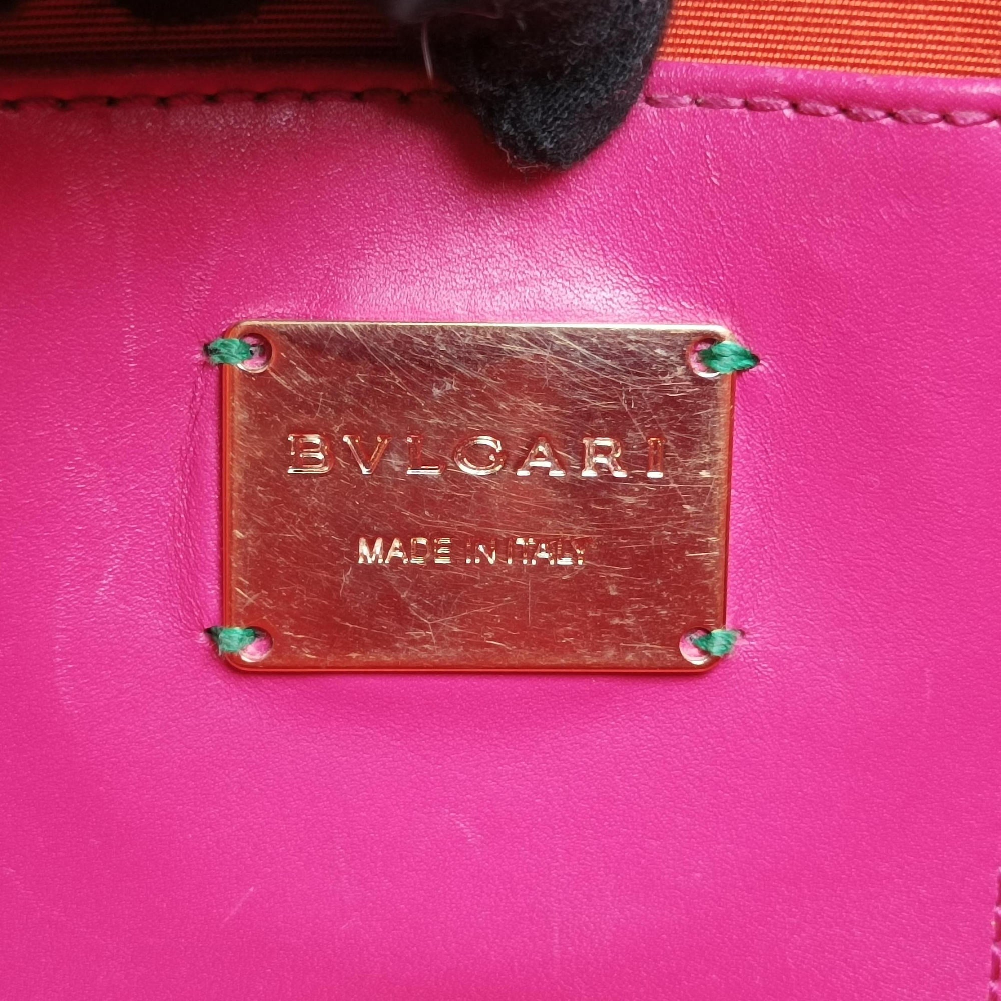 Pre-owned Bvlgari Serpenti Pink Galuchat Skin×Leather  shoulderbag | stylenewstar