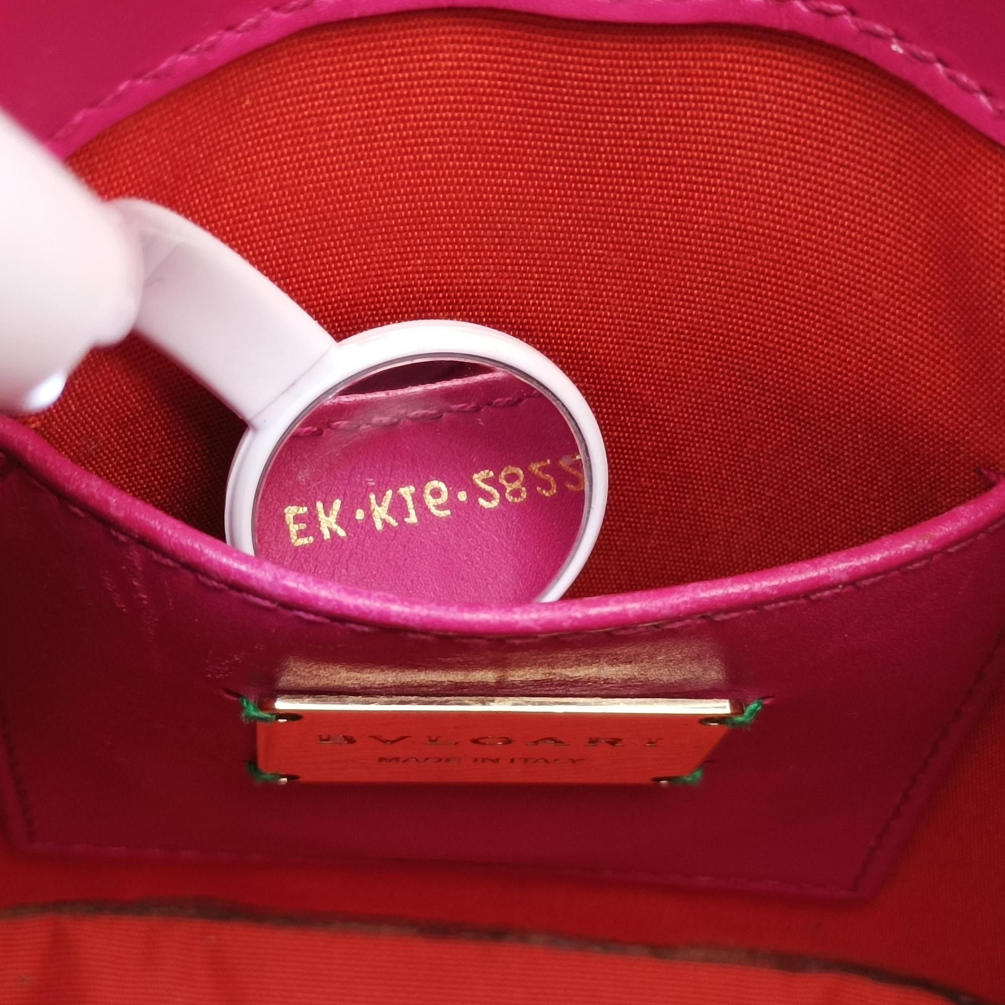 Pre-owned Bvlgari Serpenti Pink Galuchat Skin×Leather  shoulderbag | stylenewstar