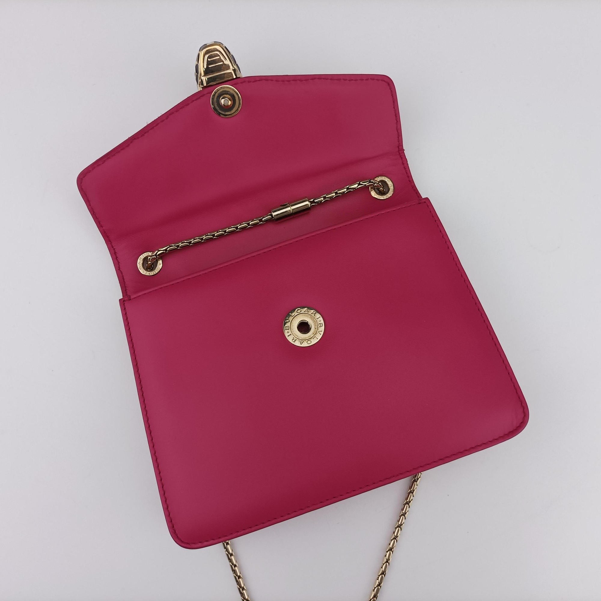 Pre-owned Bvlgari Serpenti Pink Galuchat Skin×Leather  shoulderbag | stylenewstar