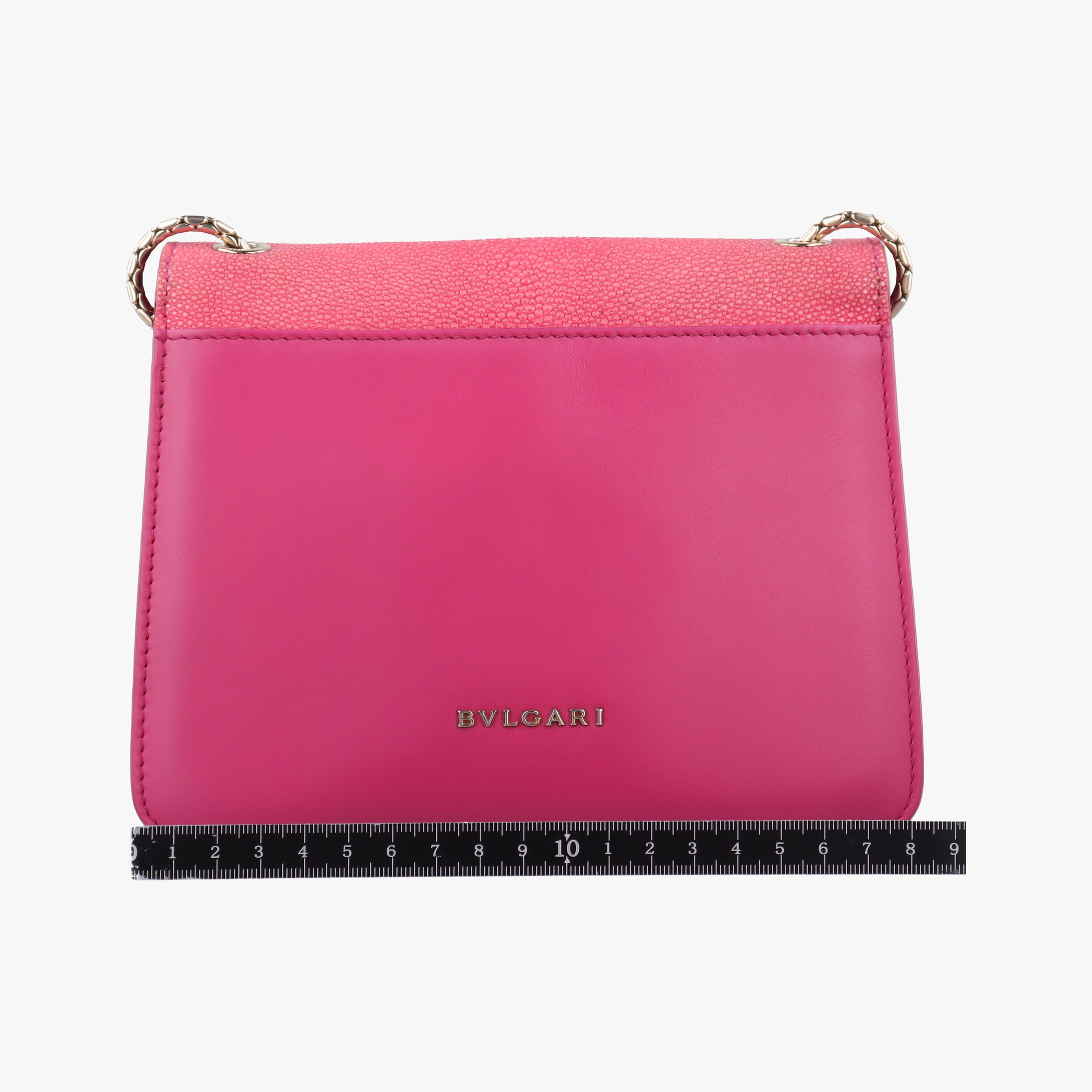 Pre-owned Bvlgari Serpenti Pink Galuchat Skin×Leather  shoulderbag | stylenewstar