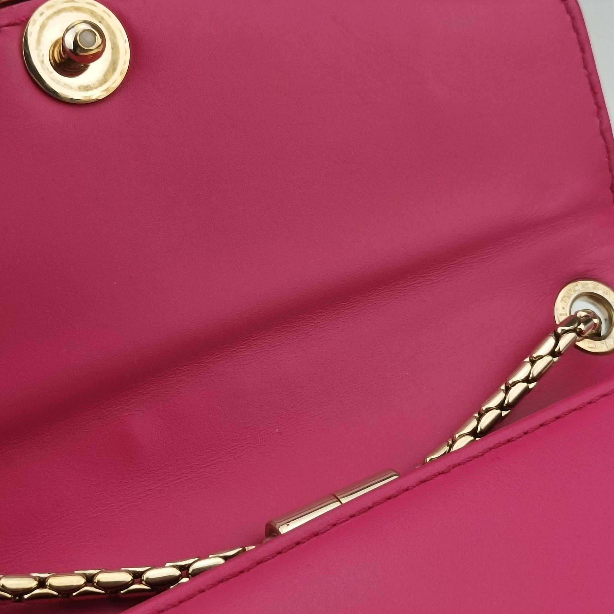 Pre-owned Bvlgari Serpenti Pink Galuchat Skin×Leather  shoulderbag | stylenewstar