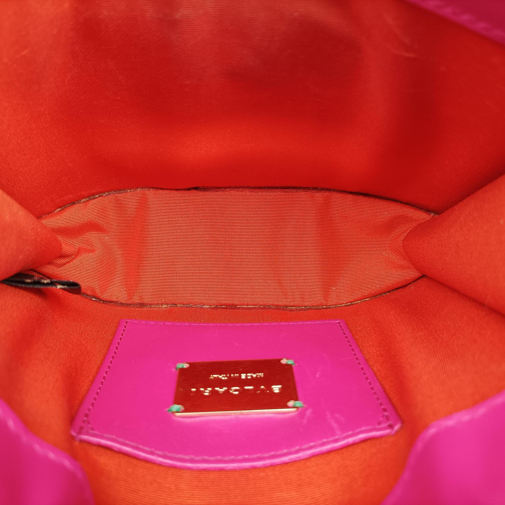 Pre-owned Bvlgari Serpenti Pink Galuchat Skin×Leather  shoulderbag | stylenewstar