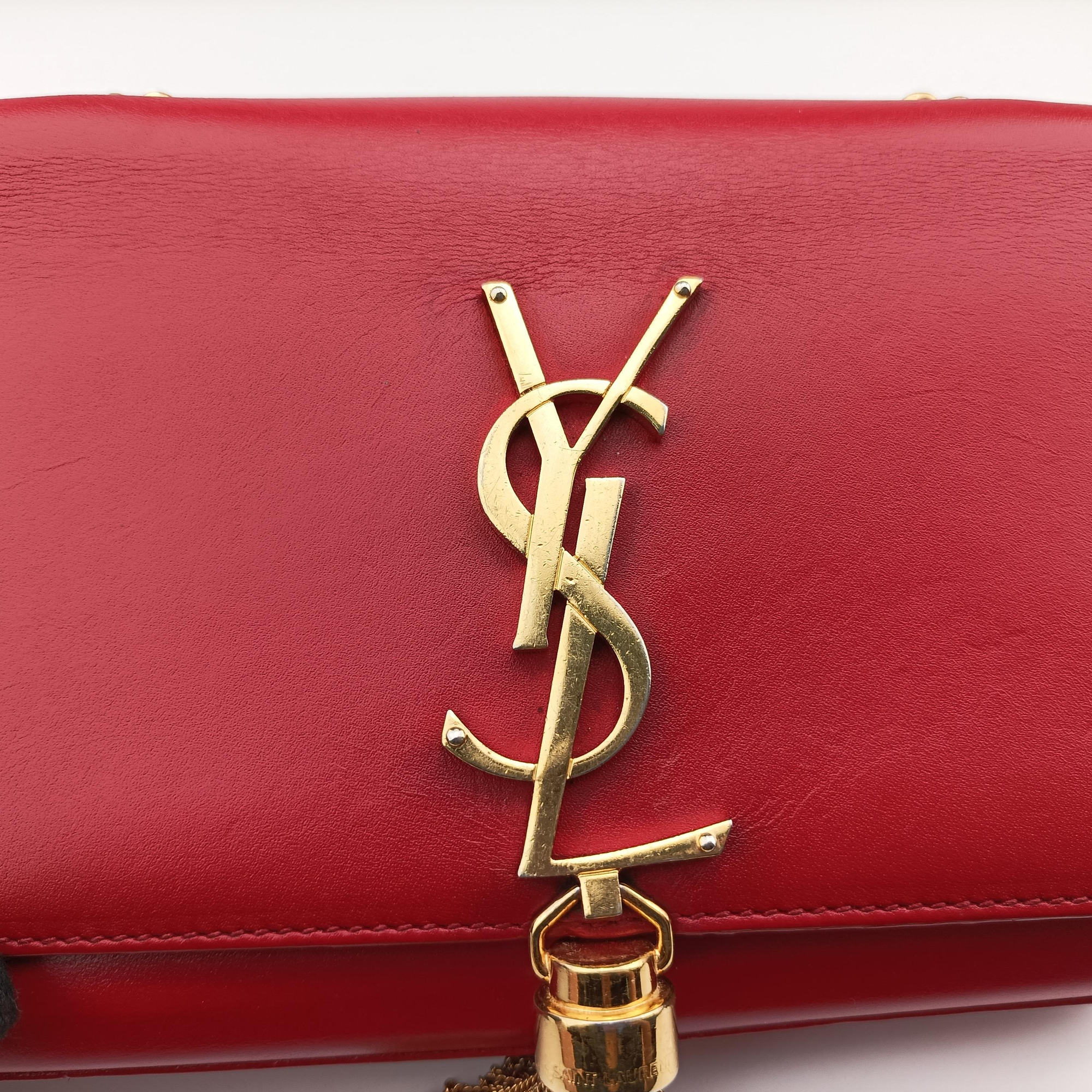 Pre-owned Yves Saint Laurent KATE Red Leather 354120 shoulderbag | stylenewstar