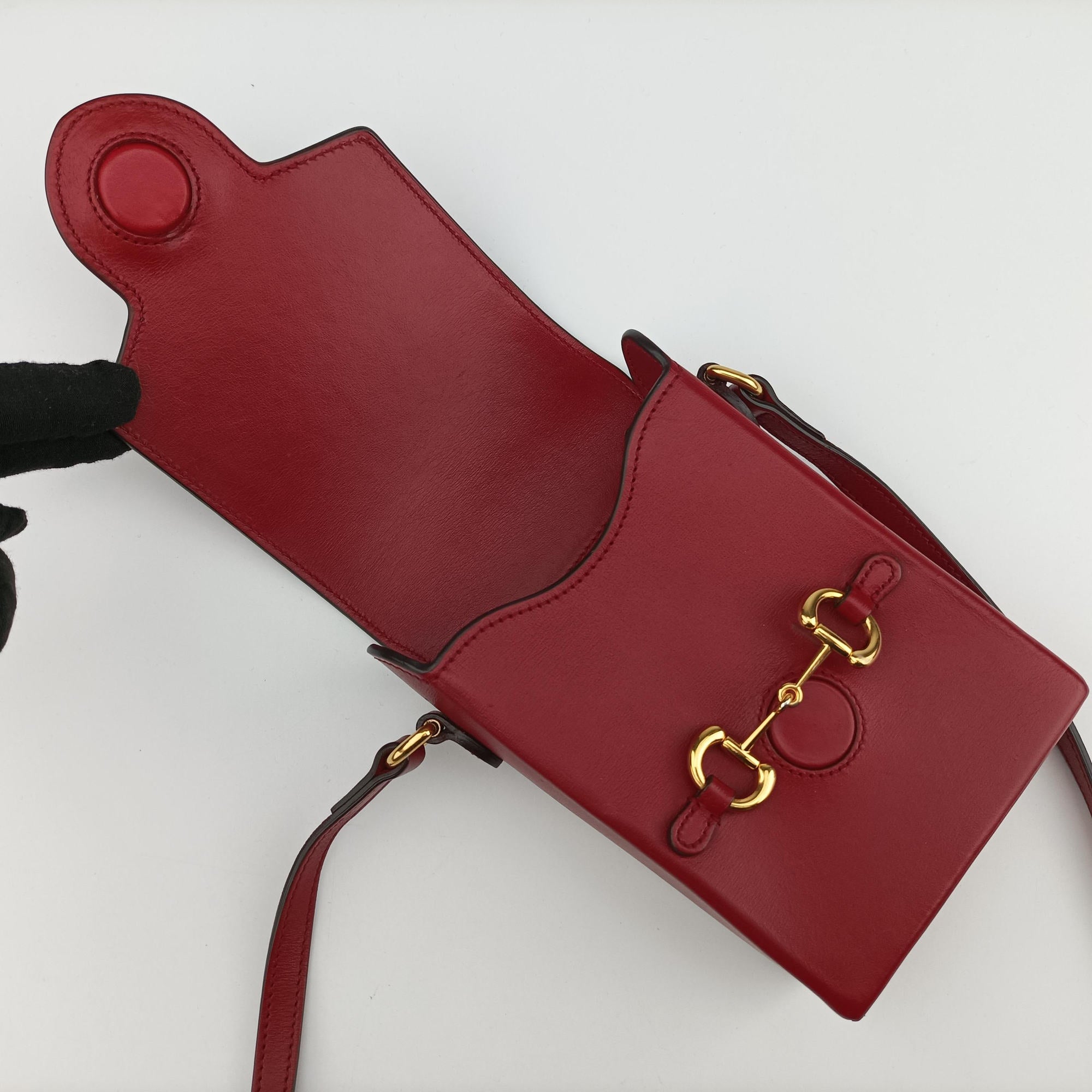 Secondhand Gucci Horsebit 1955 Red Leather 625615 shoulderbag | stylenewstar