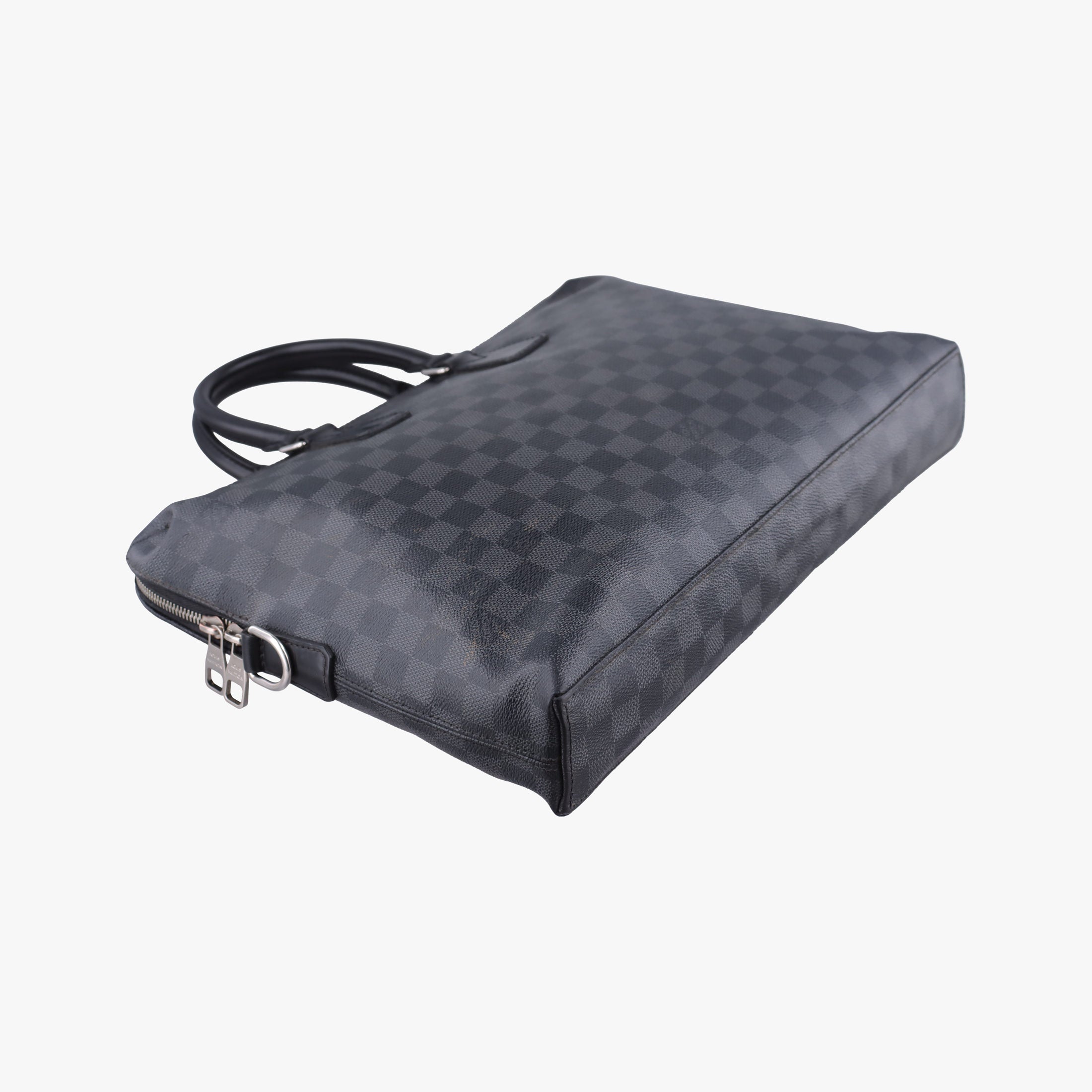 Pre-owned Louis Vuitton Porte Documents Jour Noir Damier Graphite N48224 handbag | stylenewstar