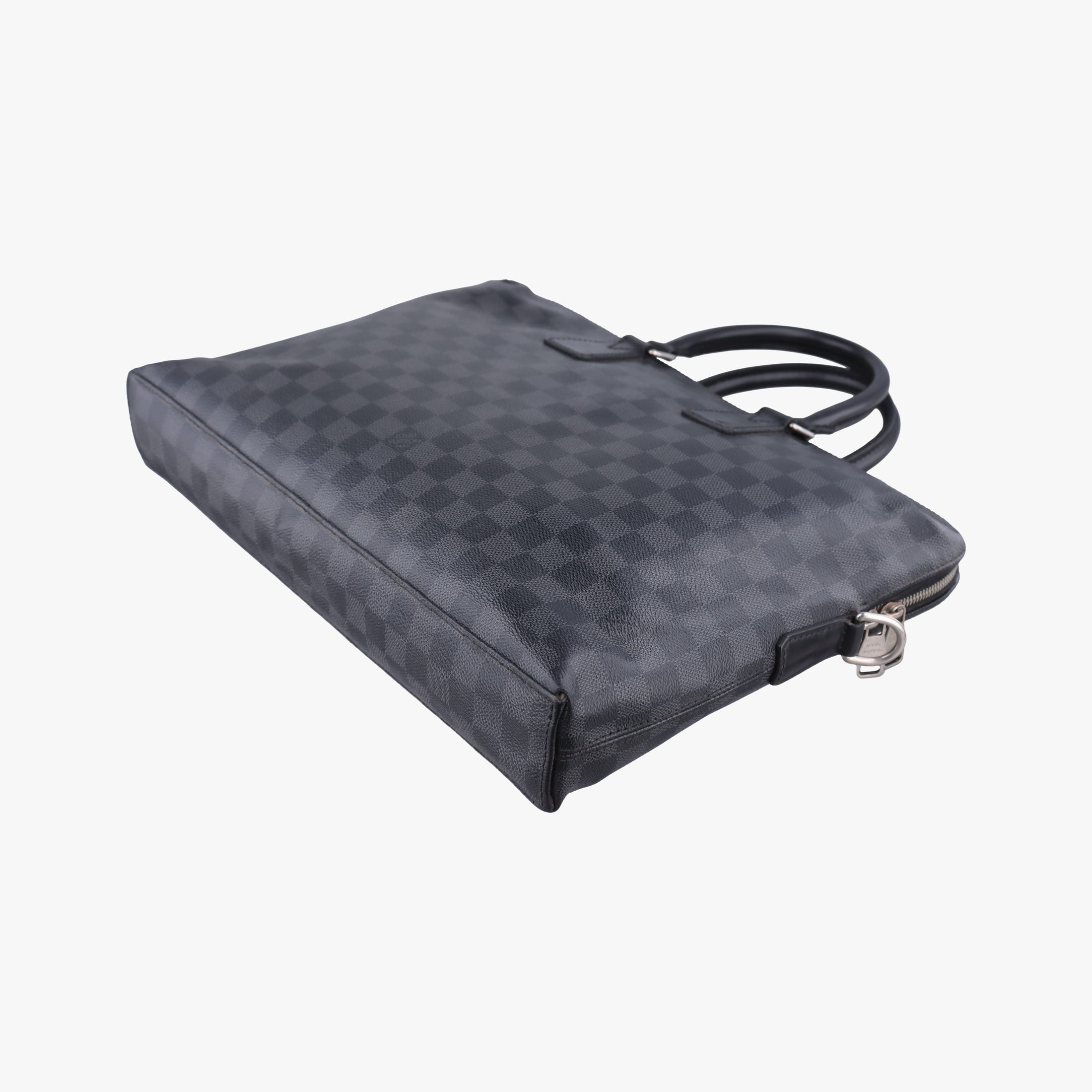 Pre-owned Louis Vuitton Porte Documents Jour Noir Damier Graphite N48224 handbag | stylenewstar