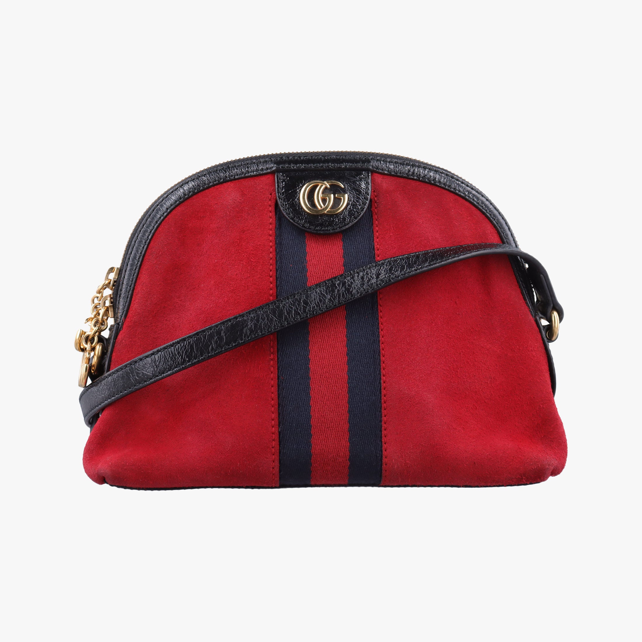 Pre-owned Gucci Ophidia Red suede×leather 449621 shoulderbag | stylenewstar