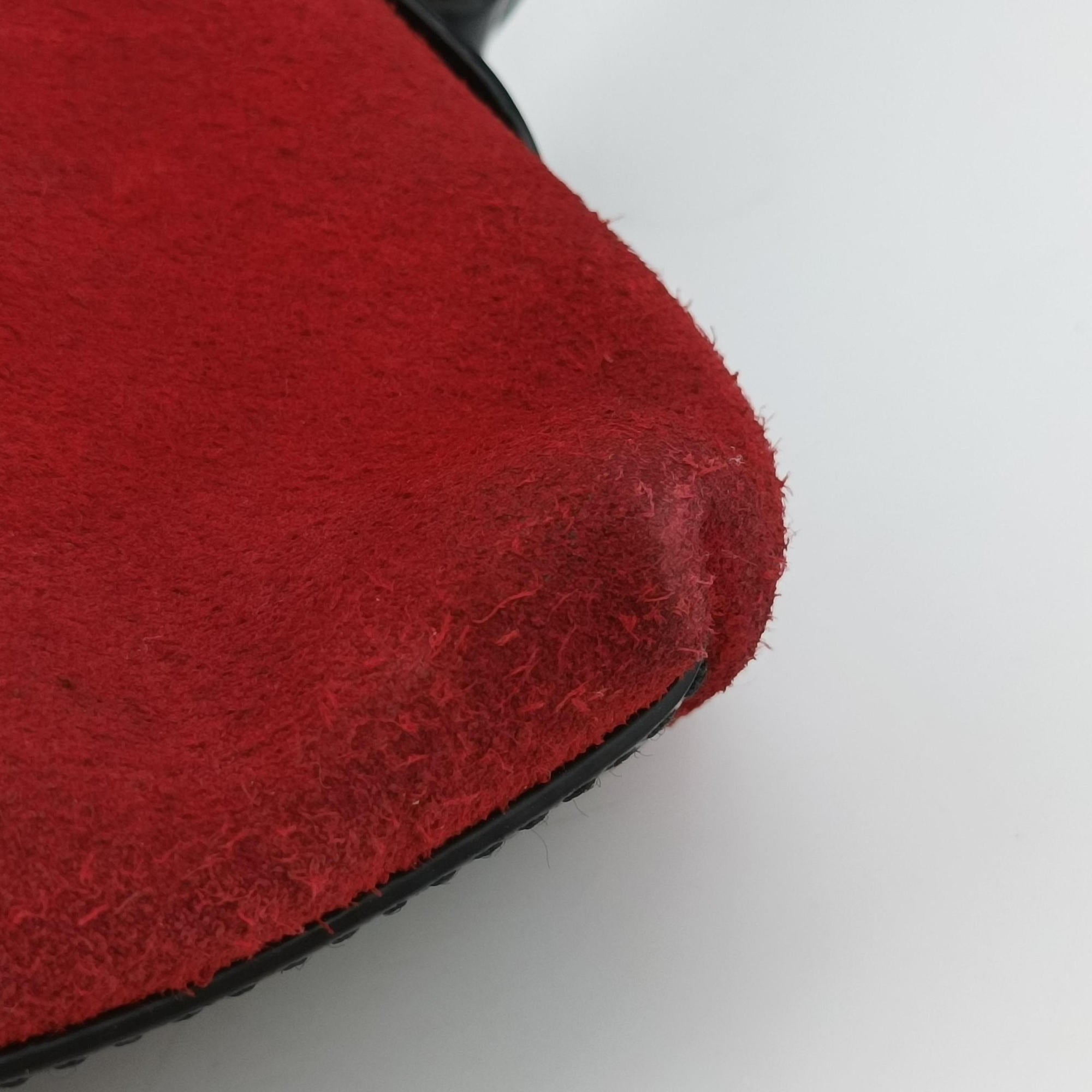 Pre-owned Gucci Ophidia Red suede×leather 449621 shoulderbag | stylenewstar