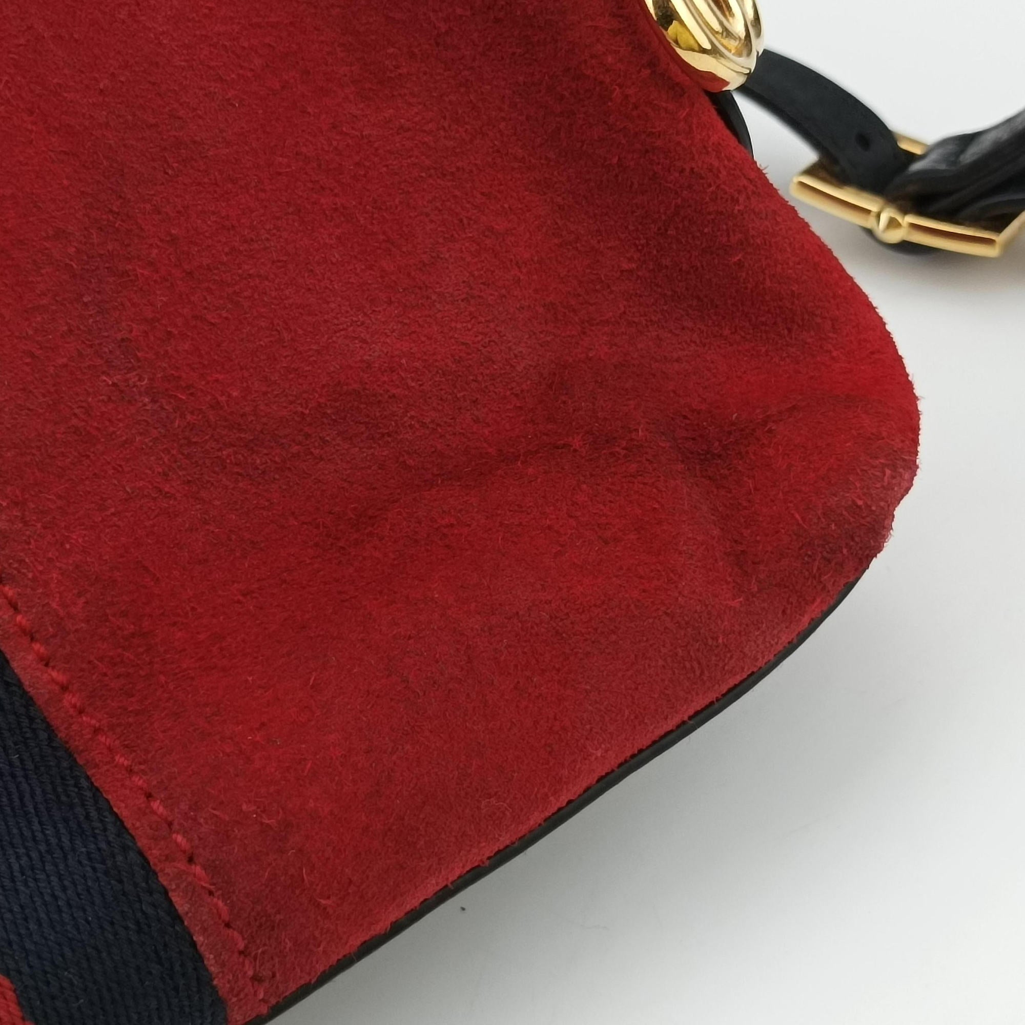 Pre-owned Gucci Ophidia Red suede×leather 449621 shoulderbag | stylenewstar