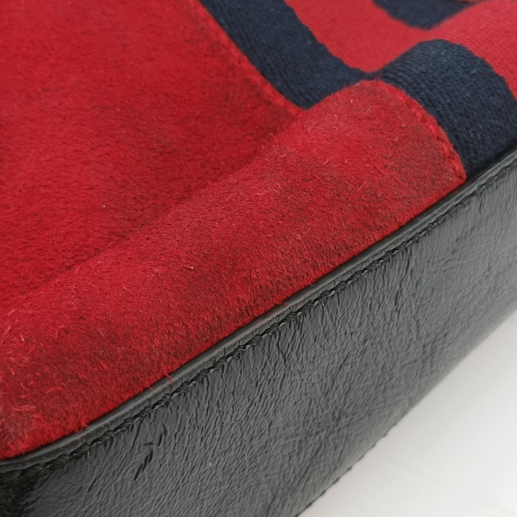 Pre-owned Gucci Ophidia Red suede×leather 449621 shoulderbag | stylenewstar