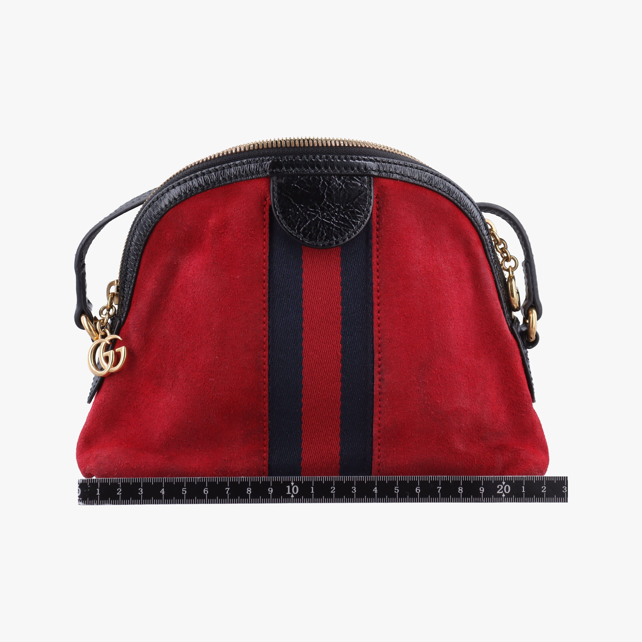 Pre-owned Gucci Ophidia Red suede×leather 449621 shoulderbag | stylenewstar
