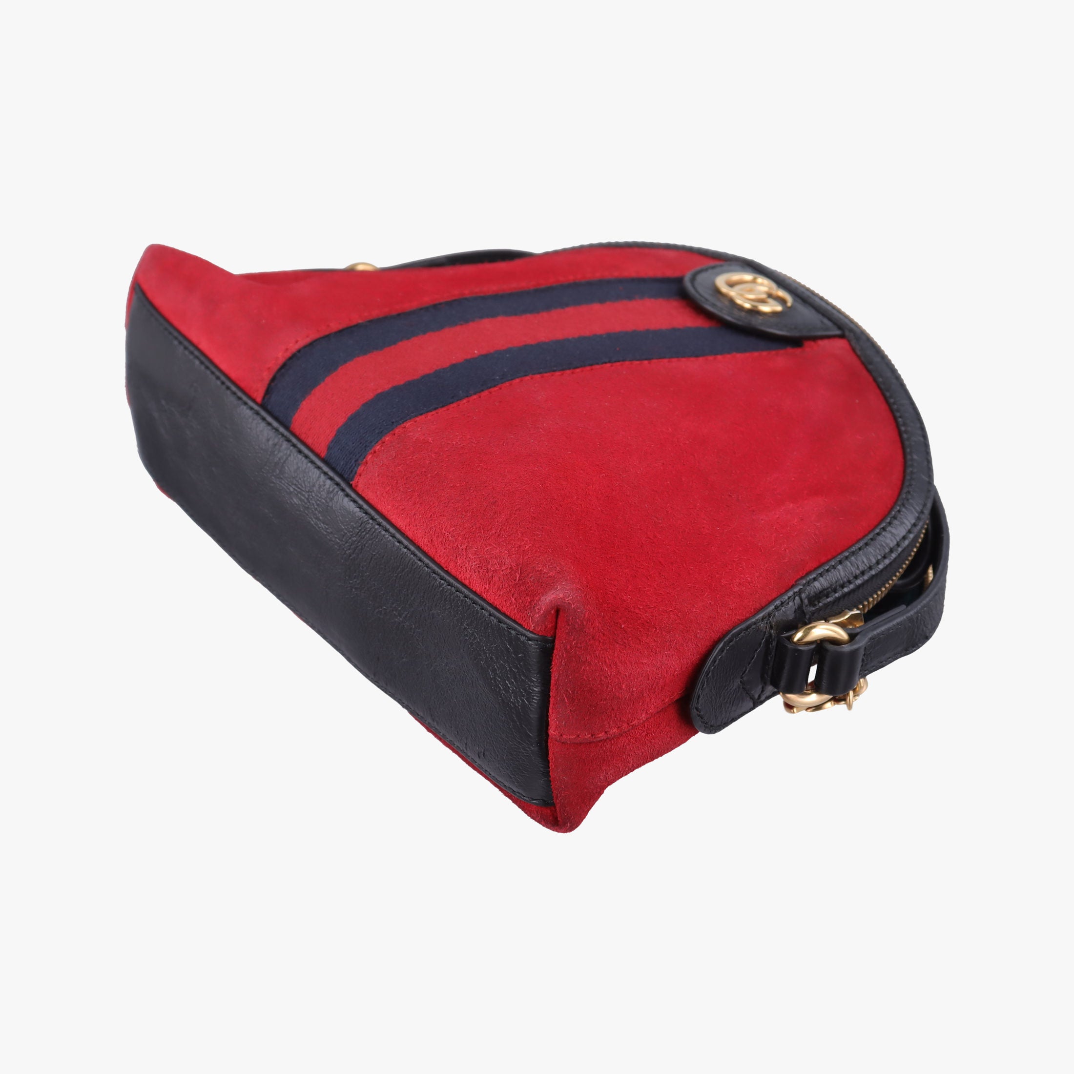 Pre-owned Gucci Ophidia Red suede×leather 449621 shoulderbag | stylenewstar