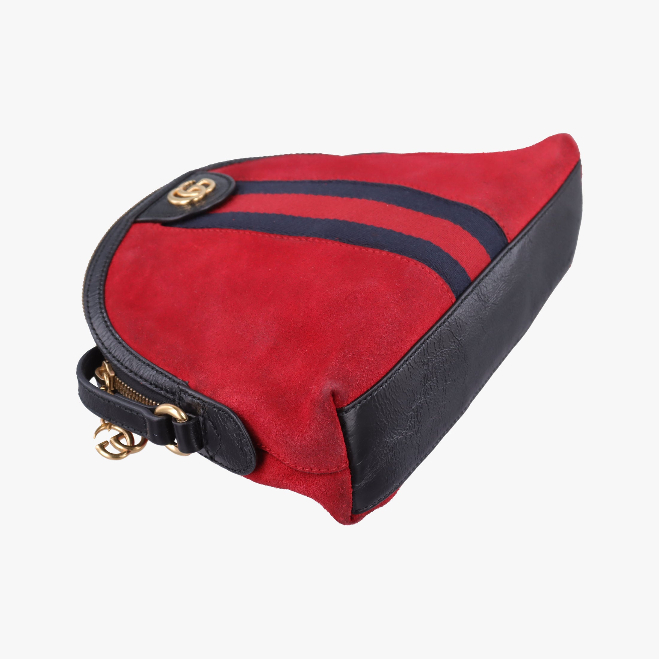 Pre-owned Gucci Ophidia Red suede×leather 449621 shoulderbag | stylenewstar