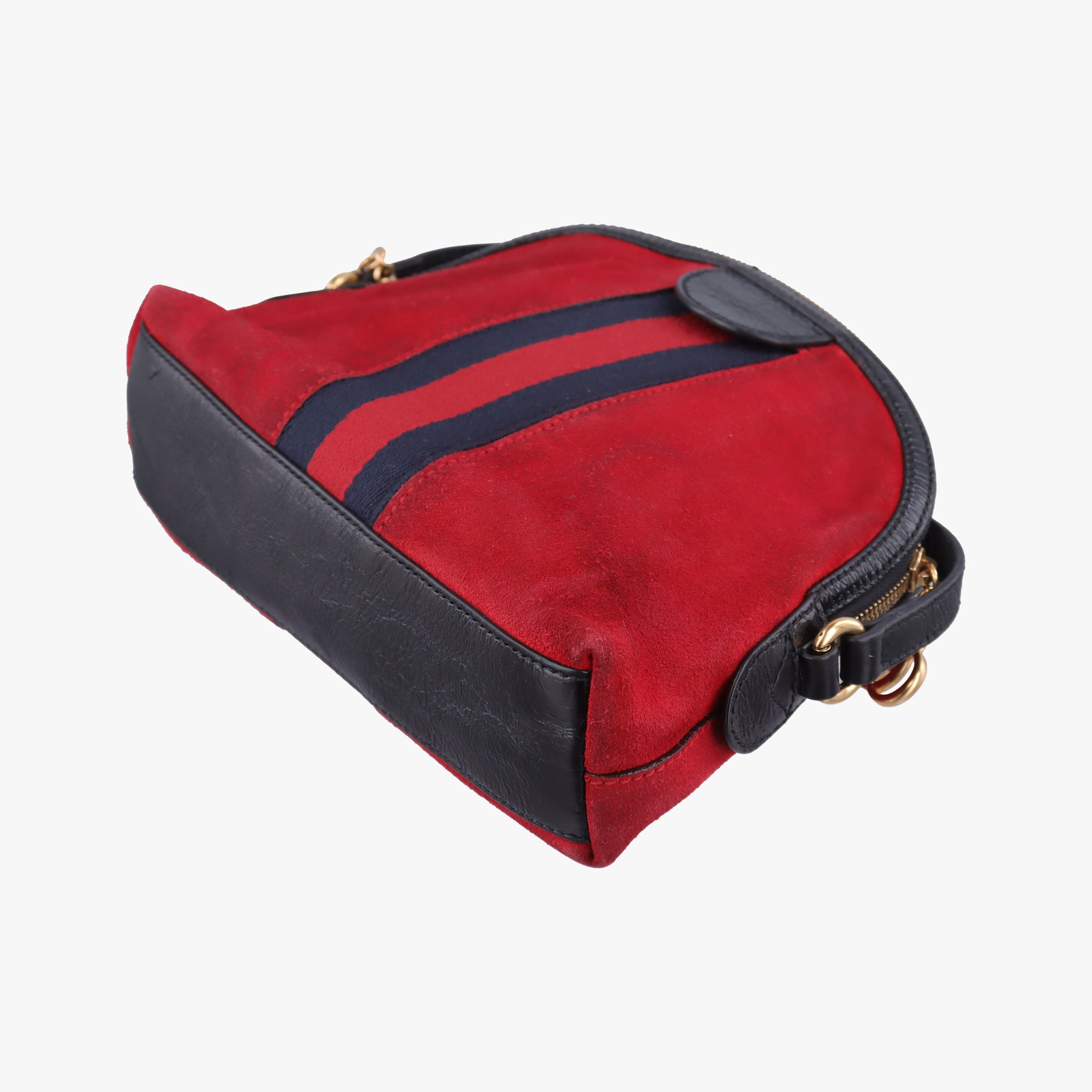 Pre-owned Gucci Ophidia Red suede×leather 449621 shoulderbag | stylenewstar
