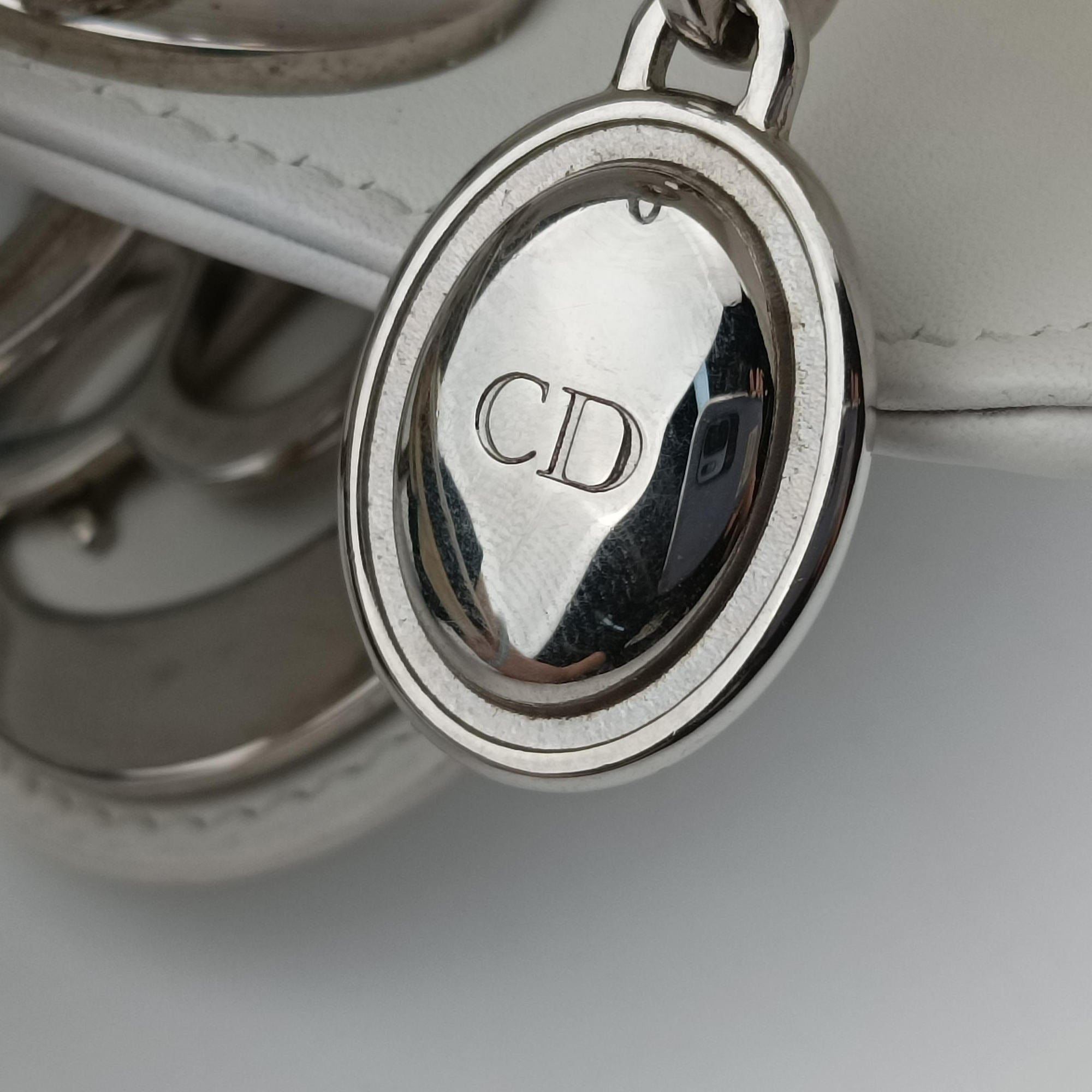 Secondhand Christian Dior Lady Dior White×Multicolour Leather  shoulderbag | stylenewstar