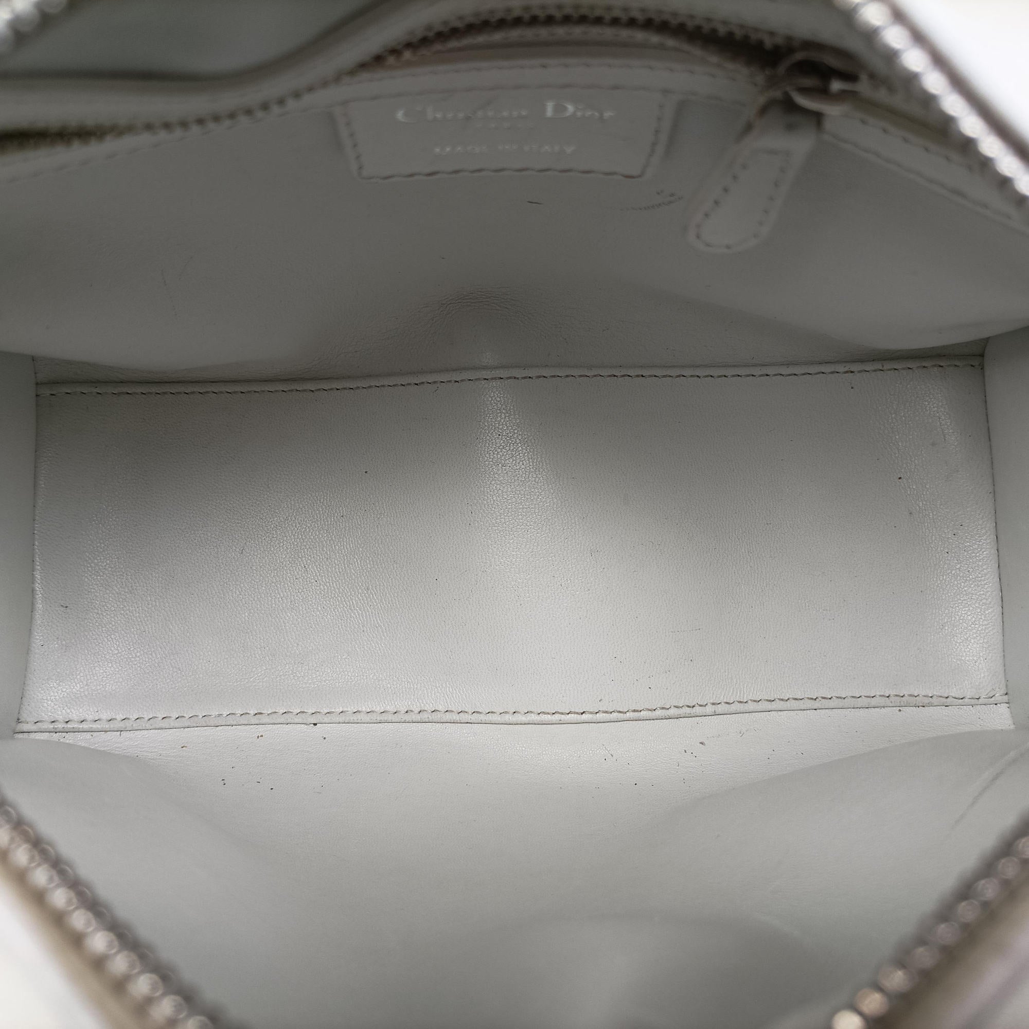 Secondhand Christian Dior Lady Dior White×Multicolour Leather  shoulderbag | stylenewstar
