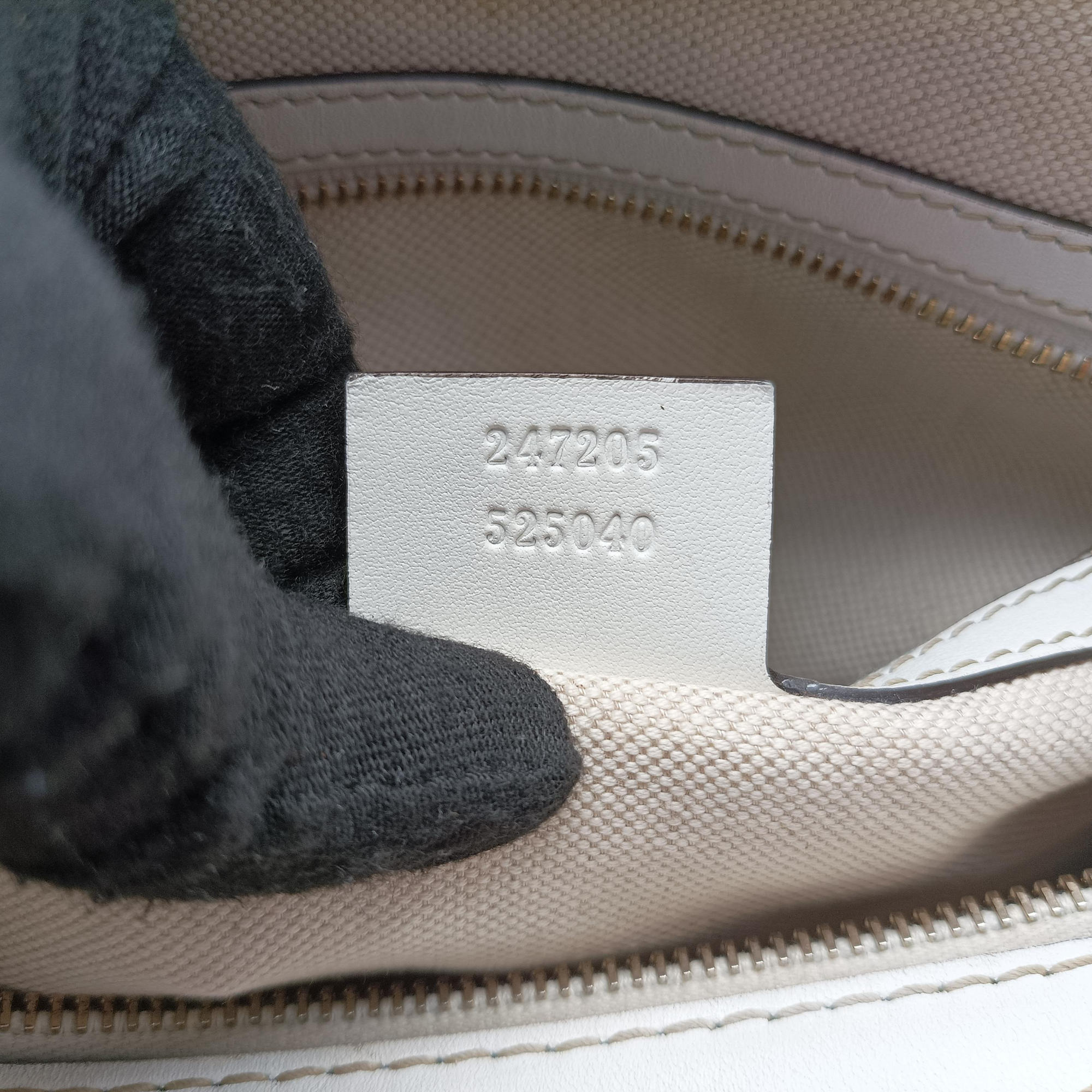 Pre-owned Gucci Sherry Line White×Beige×Multi Canvas × Leather 247205 shoulderbag | stylenewstar
