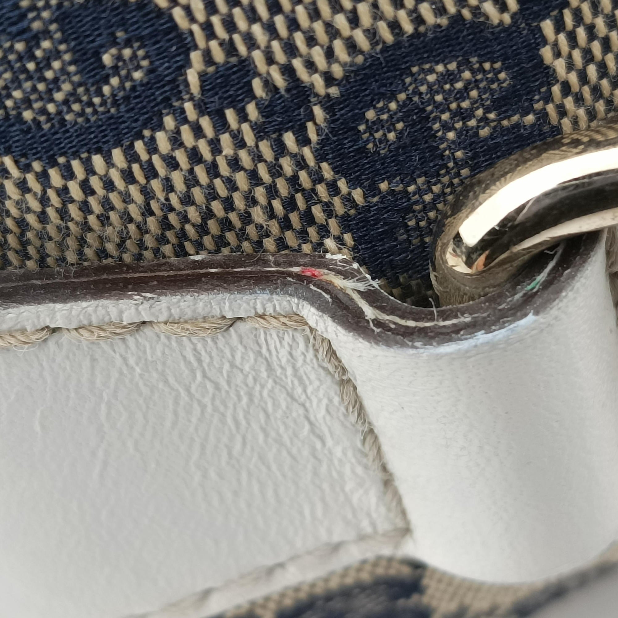 Pre-owned Gucci Sherry Line White×Beige×Multi Canvas × Leather 247205 shoulderbag | stylenewstar