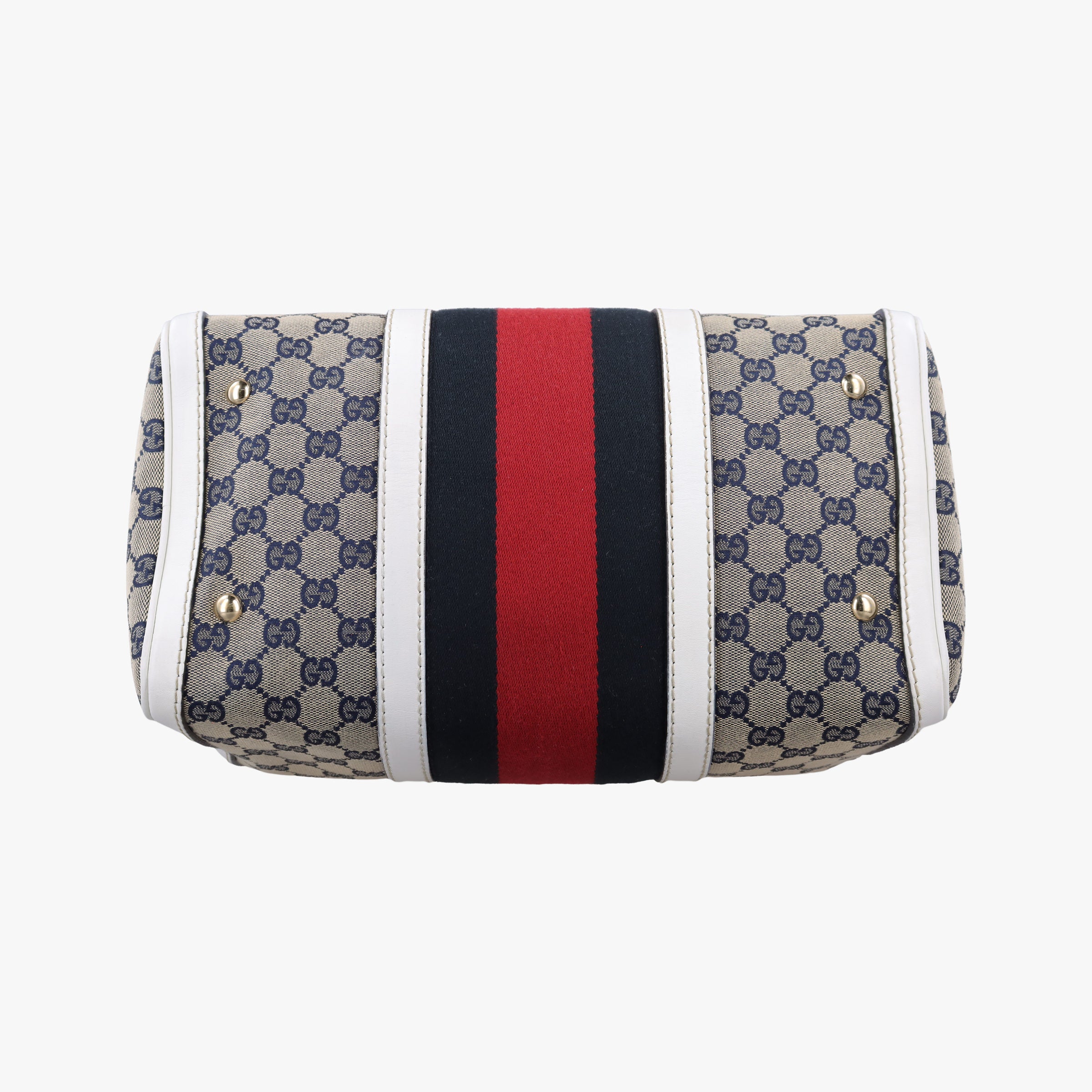 Pre-owned Gucci Sherry Line White×Beige×Multi Canvas × Leather 247205 shoulderbag | stylenewstar