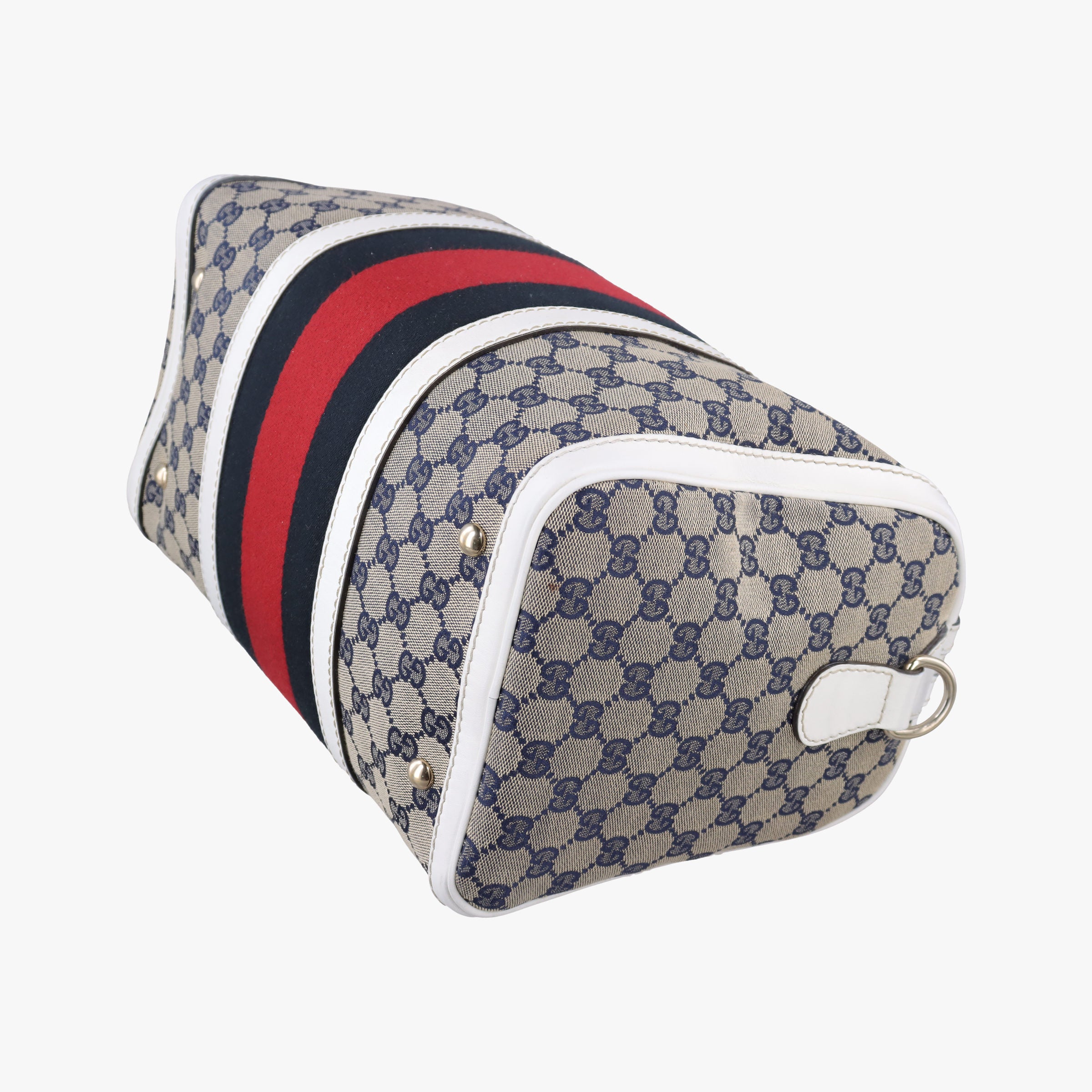 Pre-owned Gucci Sherry Line White×Beige×Multi Canvas × Leather 247205 shoulderbag | stylenewstar