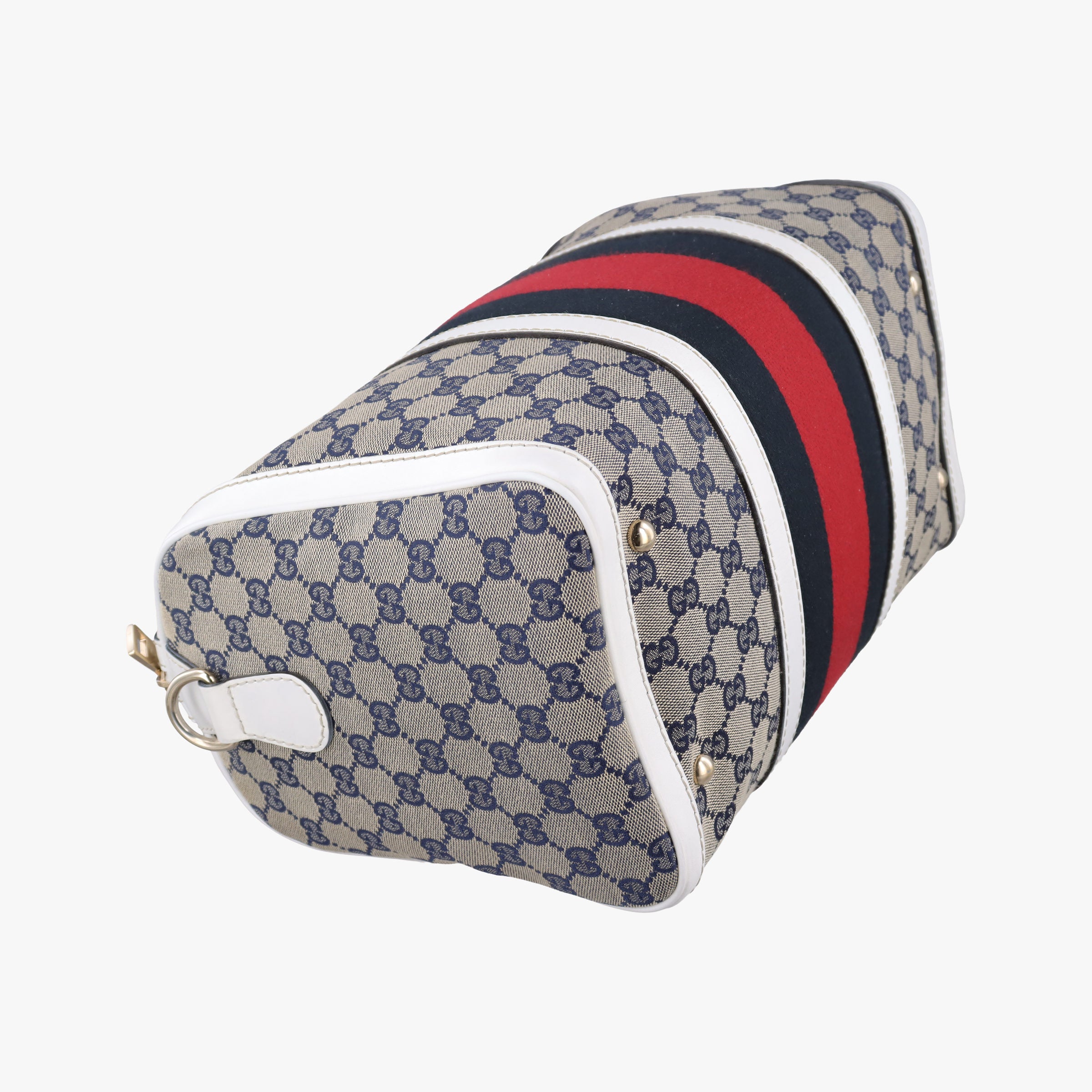 Pre-owned Gucci Sherry Line White×Beige×Multi Canvas × Leather 247205 shoulderbag | stylenewstar