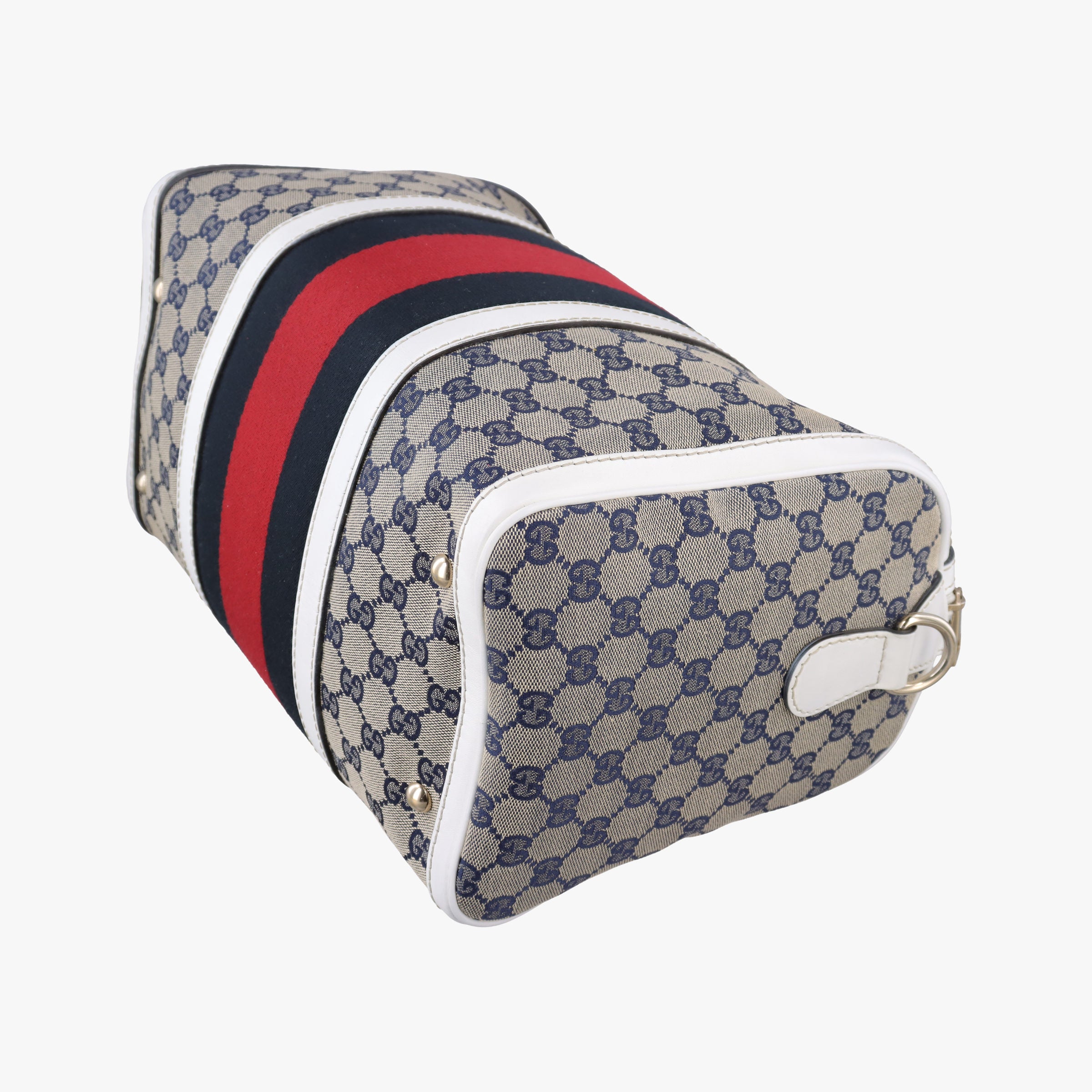 Pre-owned Gucci Sherry Line White×Beige×Multi Canvas × Leather 247205 shoulderbag | stylenewstar