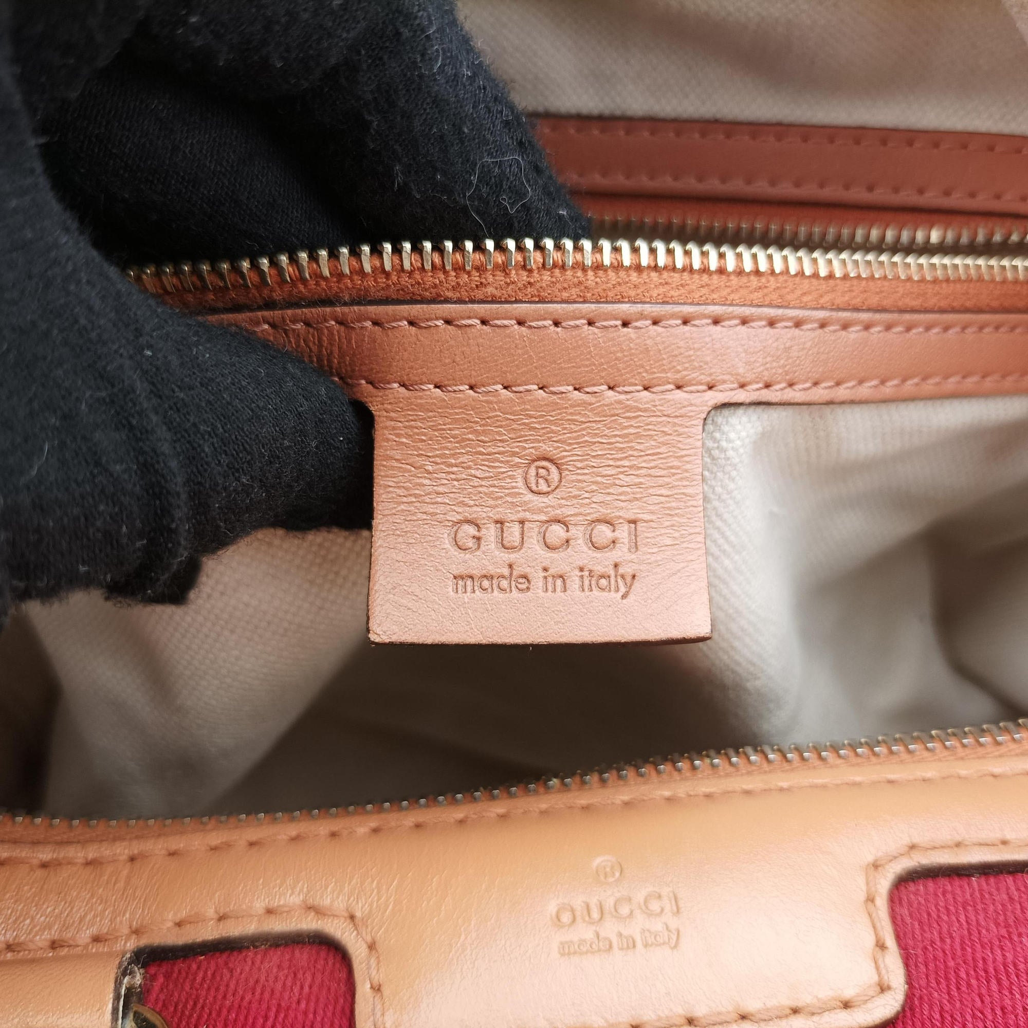 Secondhand Gucci Sherry Line Beige × Brown × Multi canvas×leather 247205 shoulderbag | stylenewstar