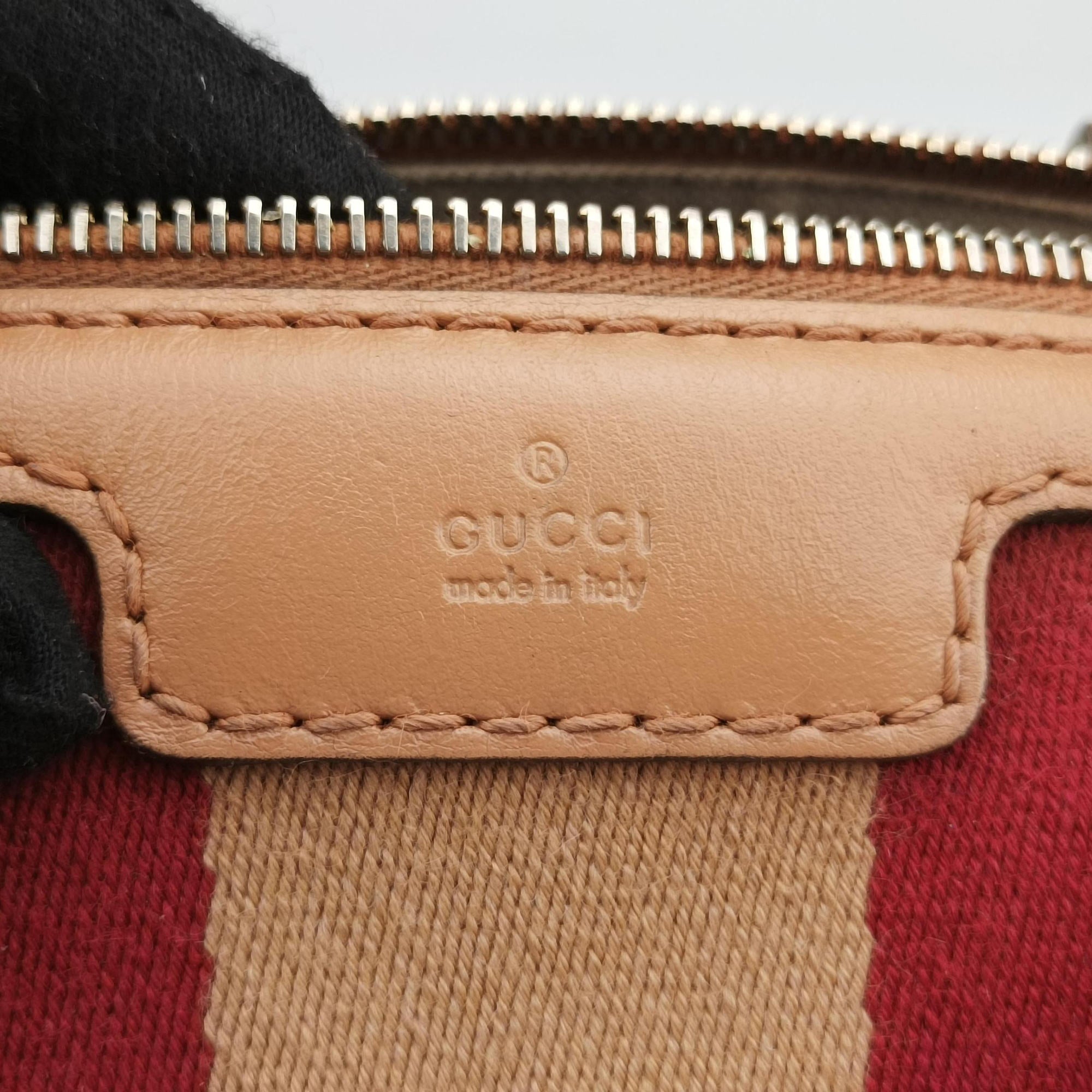 Secondhand Gucci Sherry Line Beige × Brown × Multi canvas×leather 247205 shoulderbag | stylenewstar