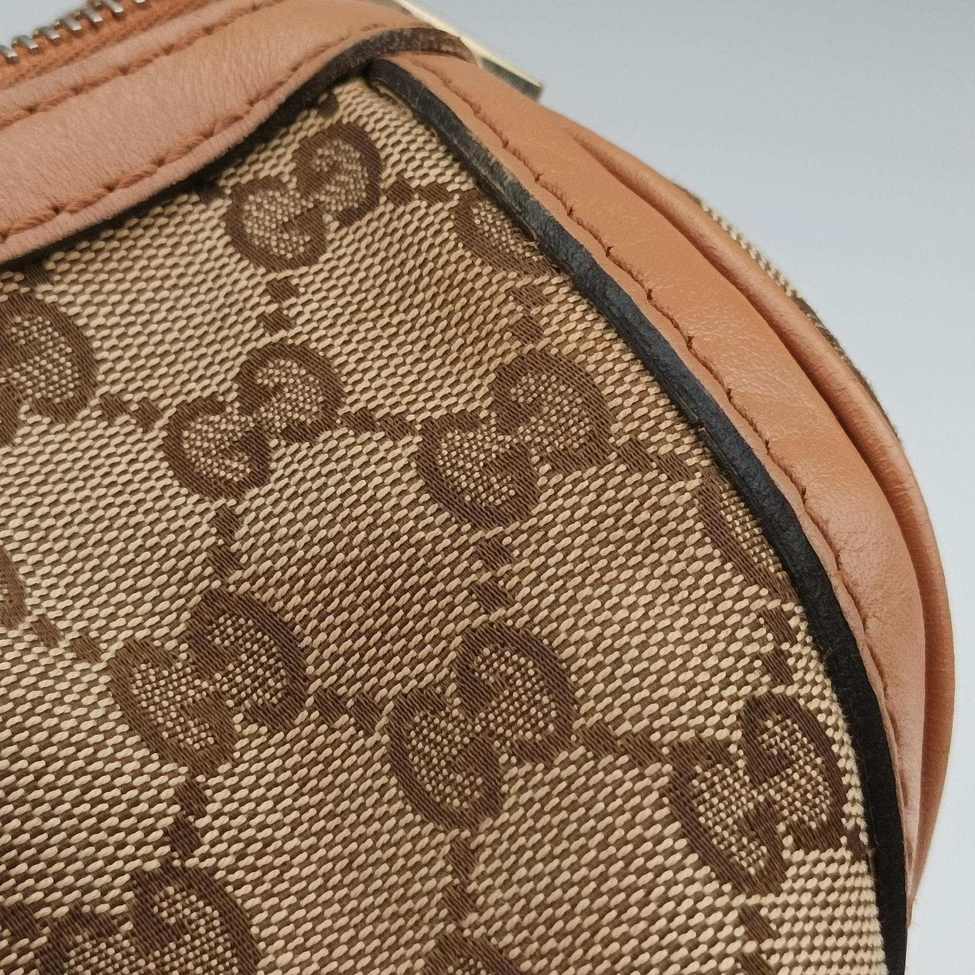 Secondhand Gucci Sherry Line Beige × Brown × Multi canvas×leather 247205 shoulderbag | stylenewstar