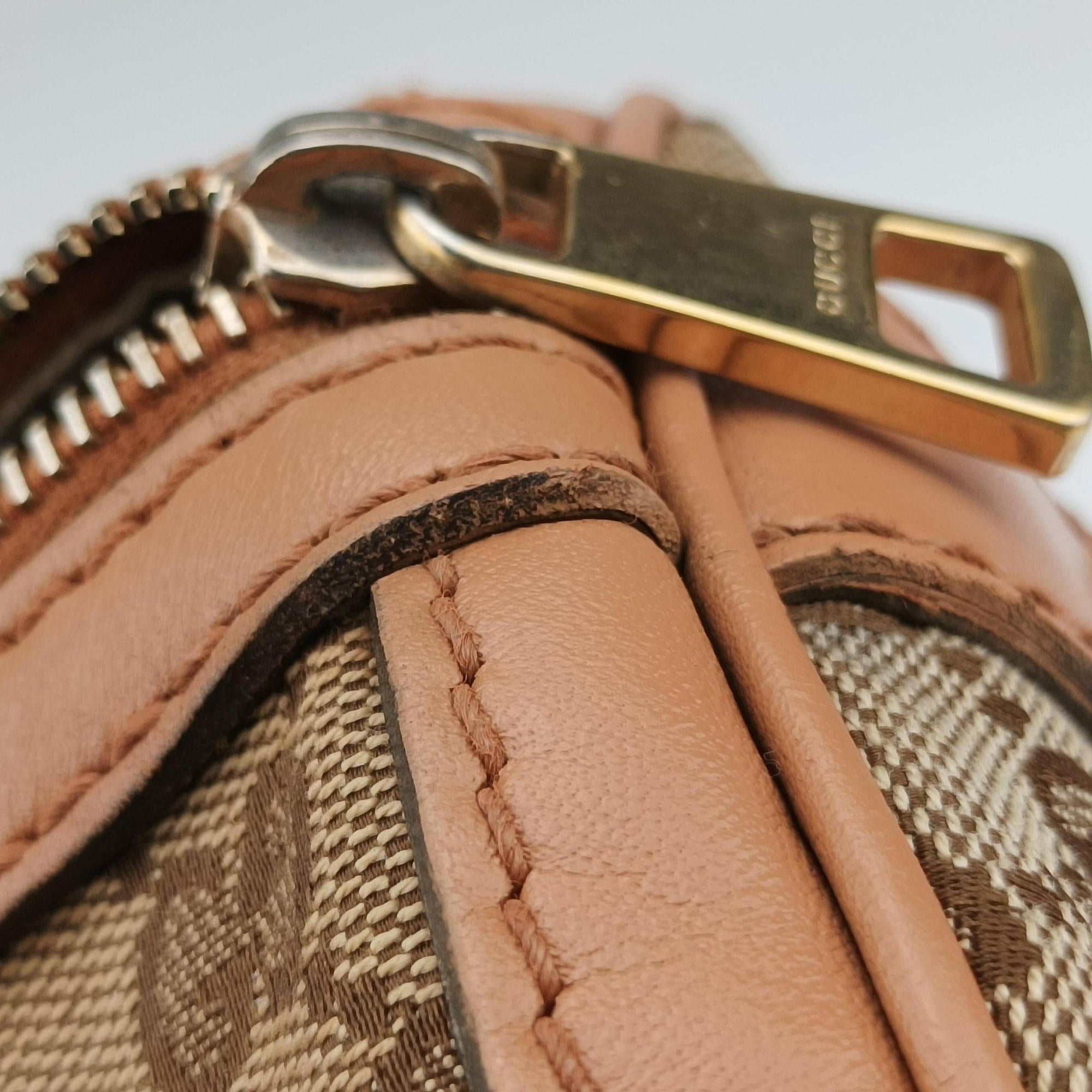 Secondhand Gucci Sherry Line Beige × Brown × Multi canvas×leather 247205 shoulderbag | stylenewstar