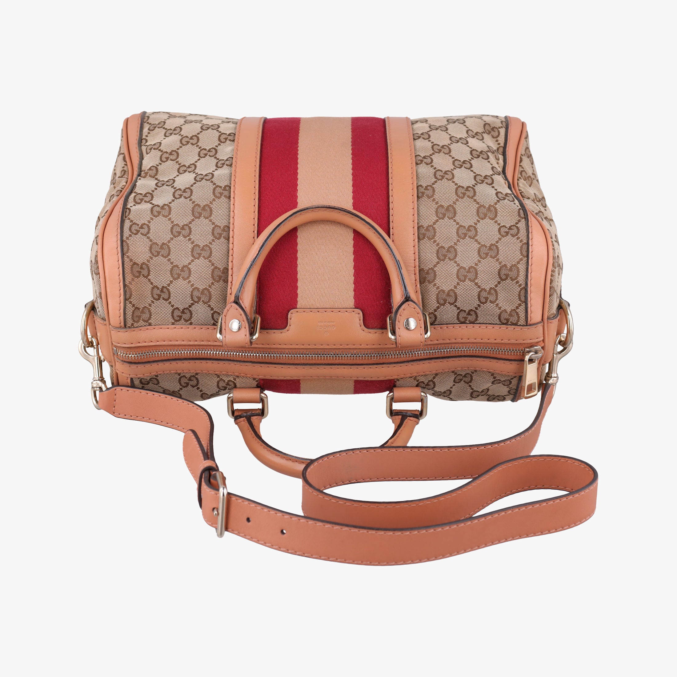 Secondhand Gucci Sherry Line Beige × Brown × Multi canvas×leather 247205 shoulderbag | stylenewstar
