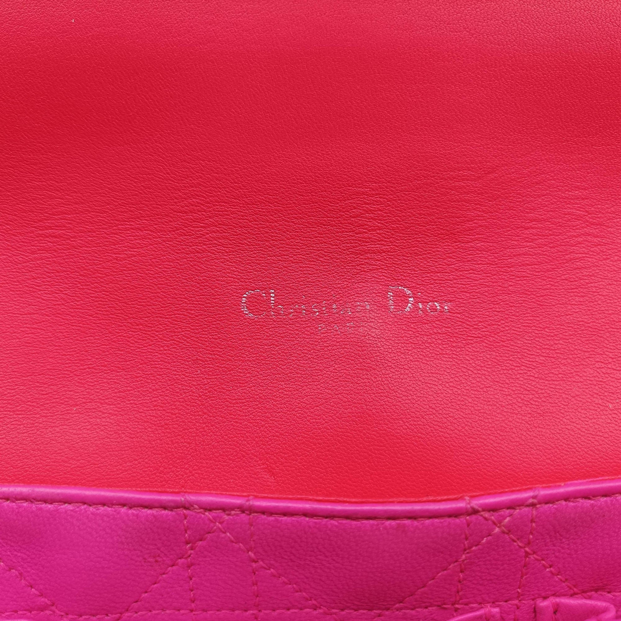 Pre-owned Christian Dior Miss Dior CANNAGE New Lock Red lambskin  shoulderbag | stylenewstar