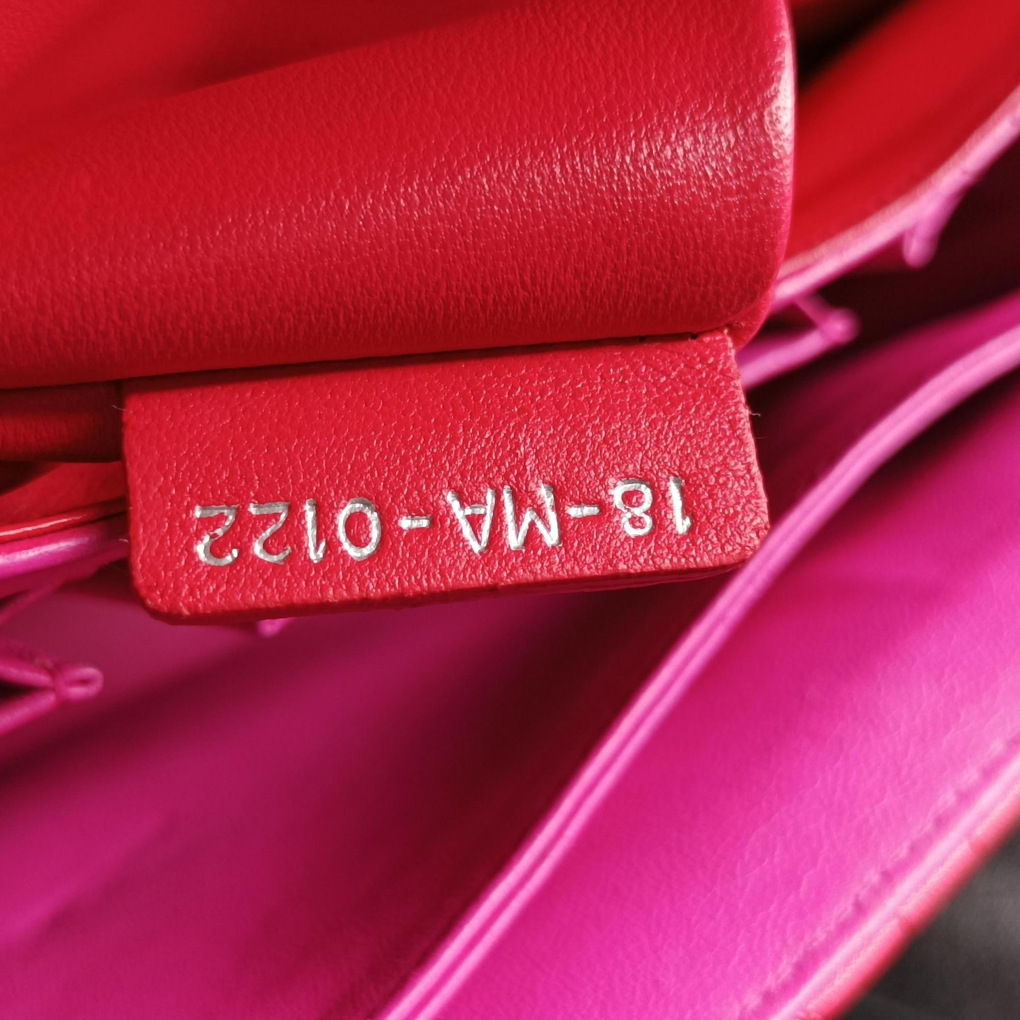 Pre-owned Christian Dior Miss Dior CANNAGE New Lock Red lambskin  shoulderbag | stylenewstar
