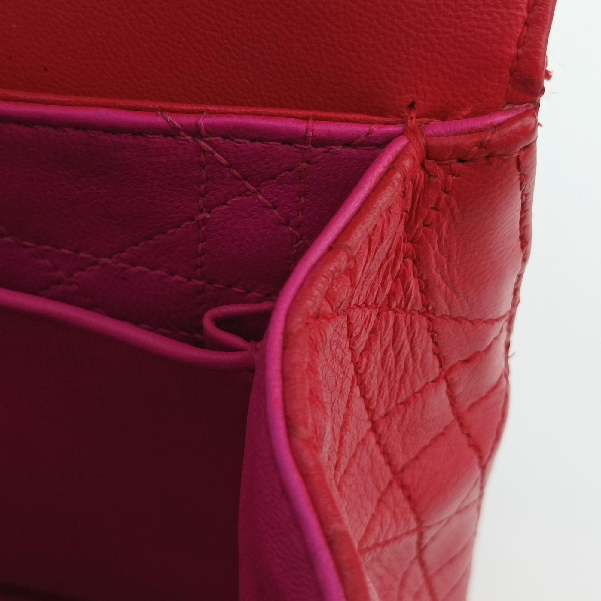 Pre-owned Christian Dior Miss Dior CANNAGE New Lock Red lambskin  shoulderbag | stylenewstar