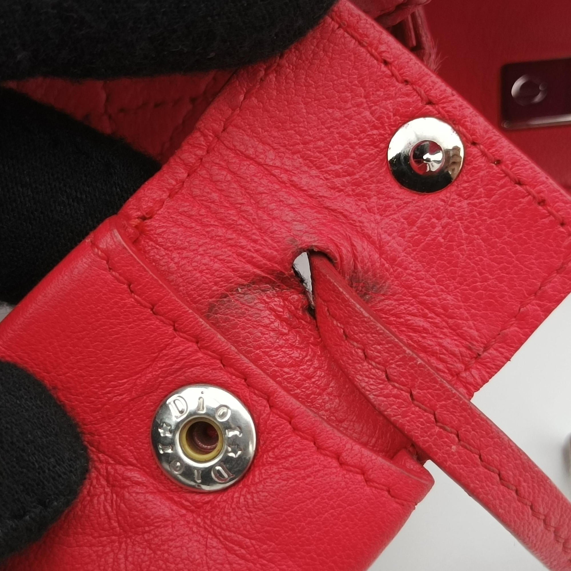 Pre-owned Christian Dior Miss Dior CANNAGE New Lock Red lambskin  shoulderbag | stylenewstar