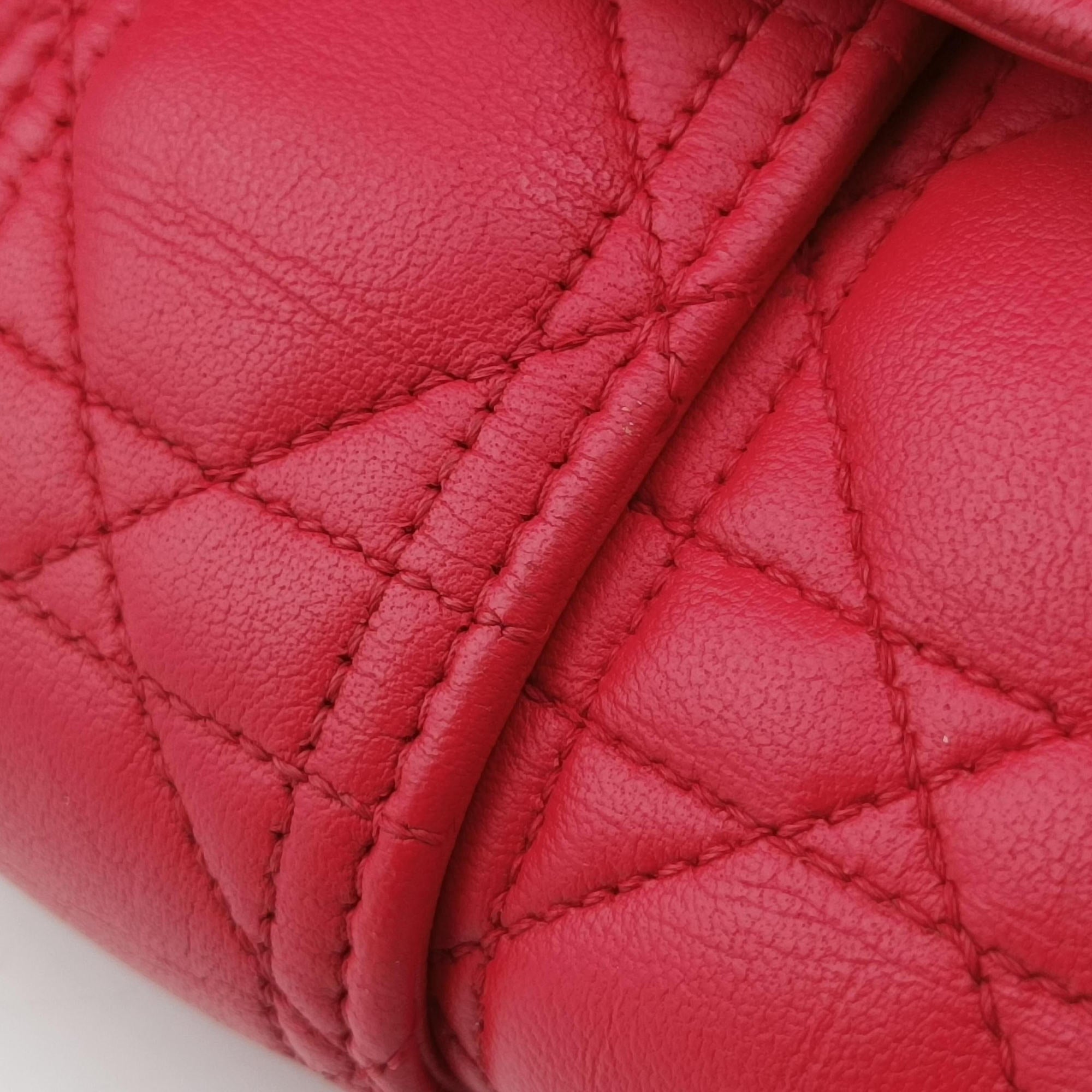 Pre-owned Christian Dior Miss Dior CANNAGE New Lock Red lambskin  shoulderbag | stylenewstar