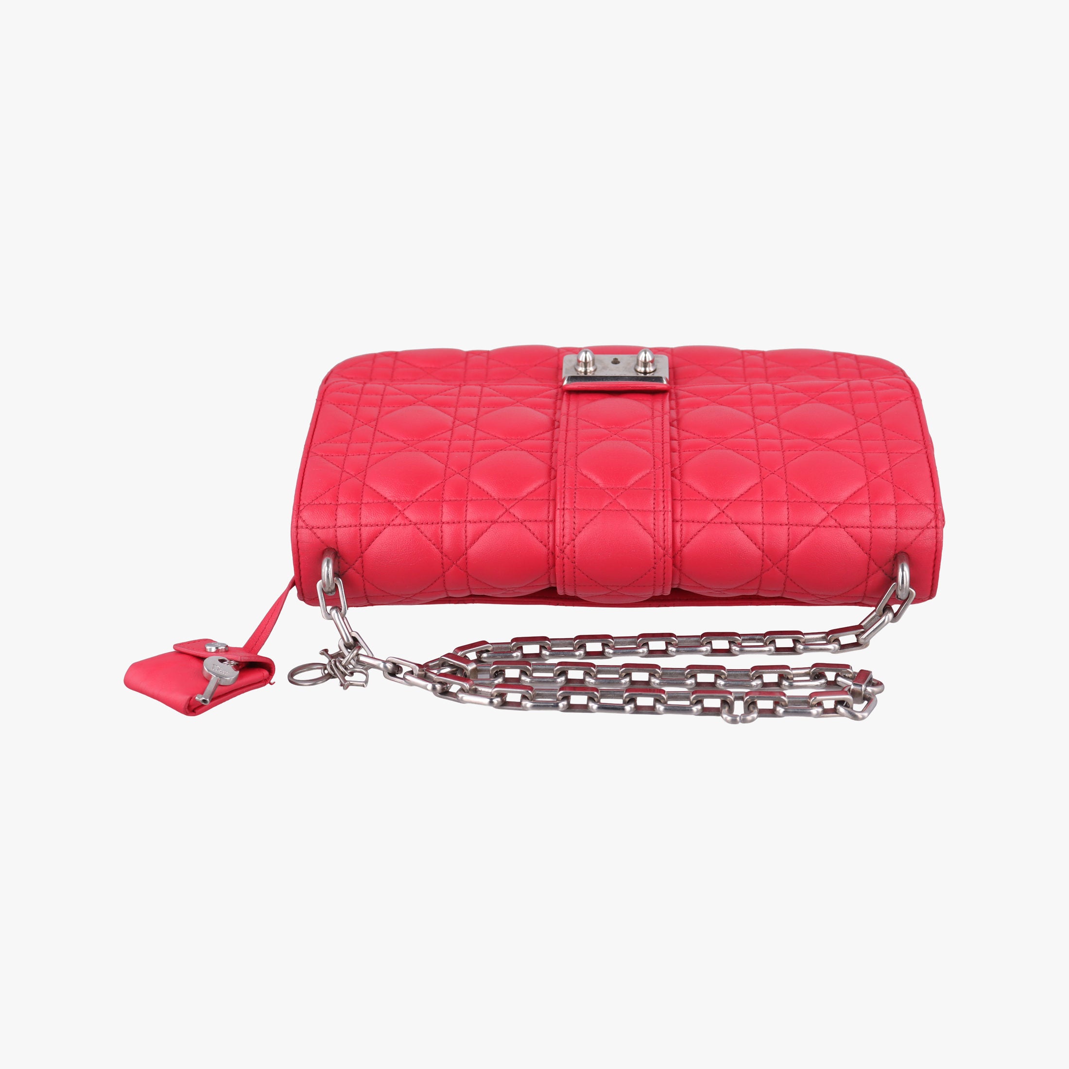 Pre-owned Christian Dior Miss Dior CANNAGE New Lock Red lambskin  shoulderbag | stylenewstar