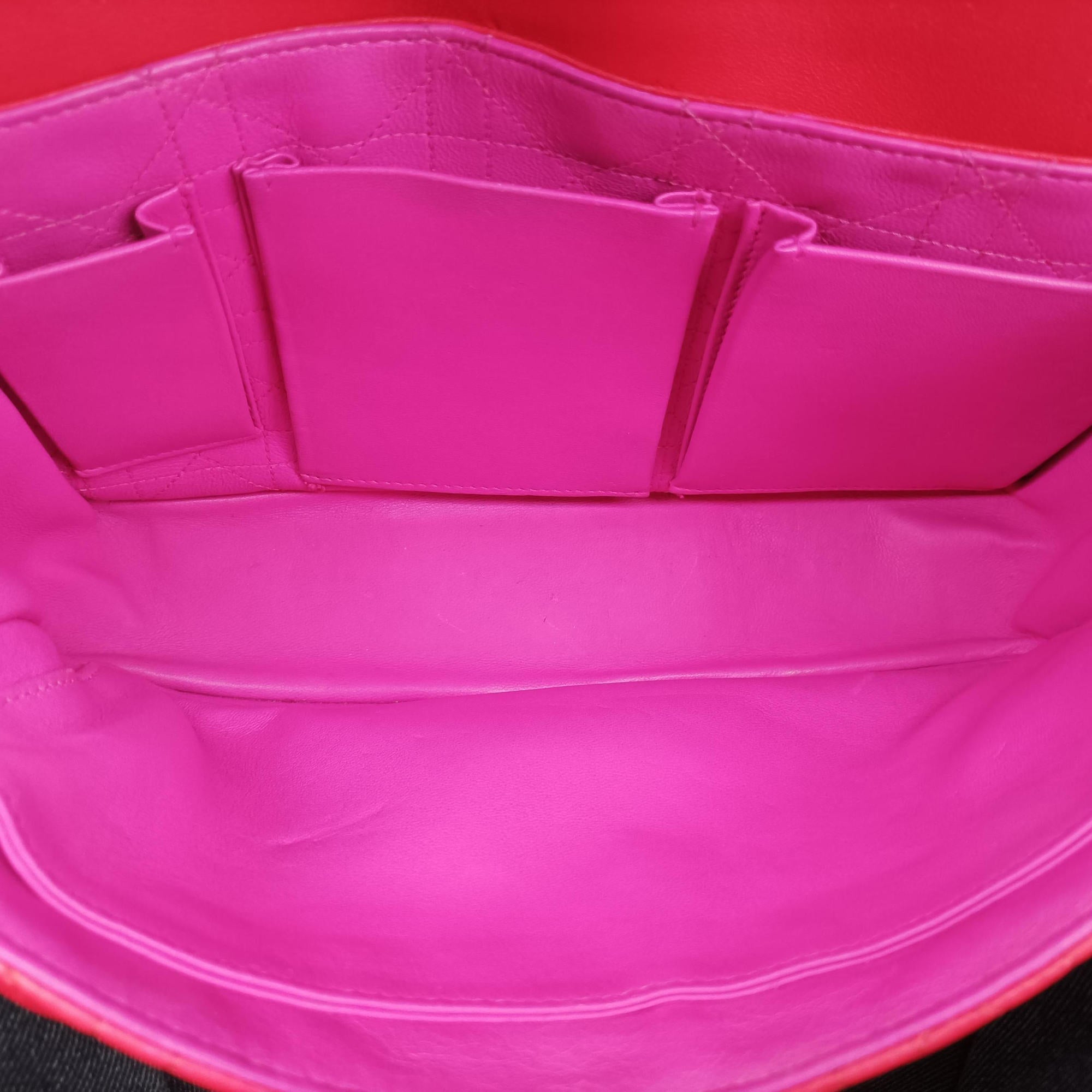 Pre-owned Christian Dior Miss Dior CANNAGE New Lock Red lambskin  shoulderbag | stylenewstar