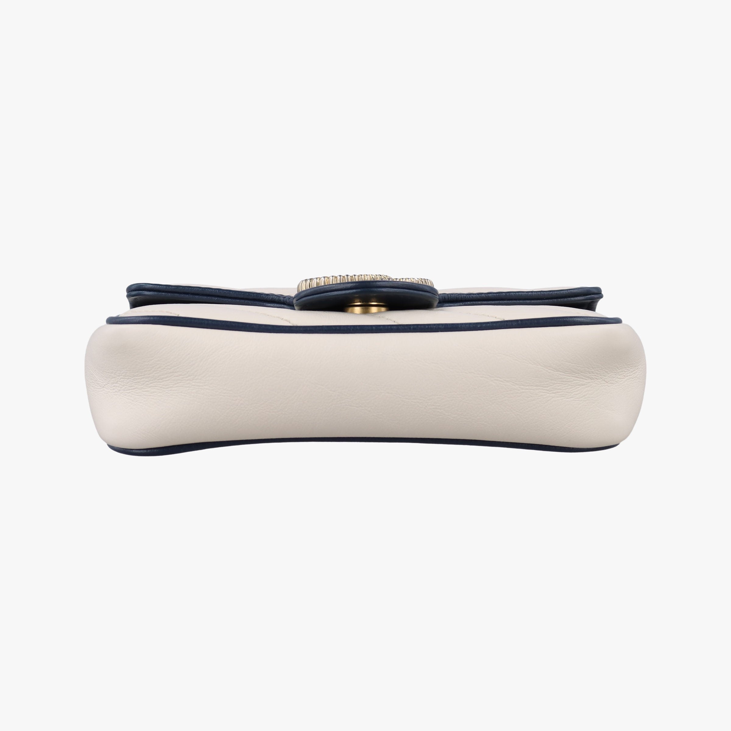 Secondhand Gucci GG Marmont White×navy Leather 574969 shoulderbag | stylenewstar