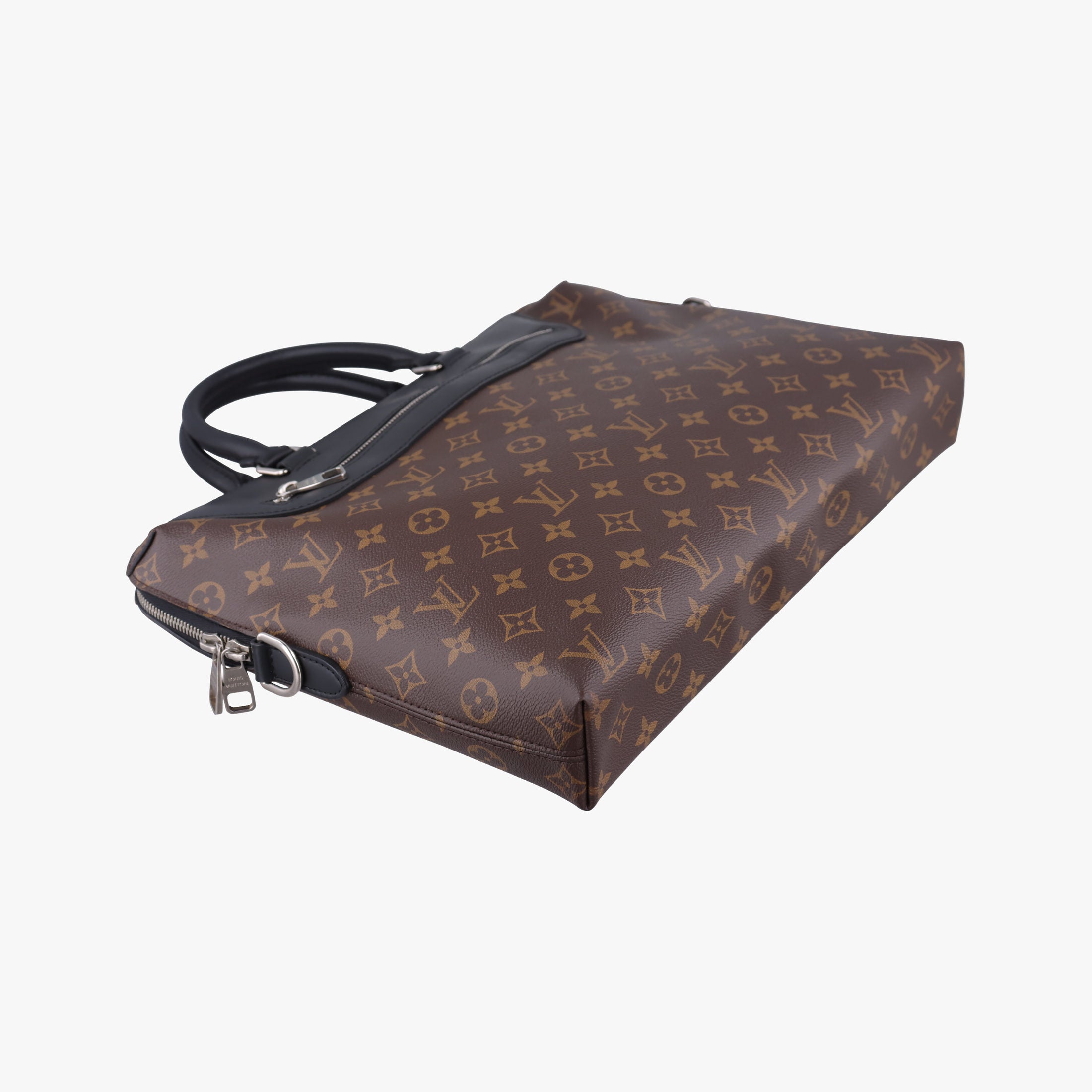 Secondhand Louis Vuitton Port Document Jour Brown×Black Monogram coated canvas M54019 handbag | stylenewstar