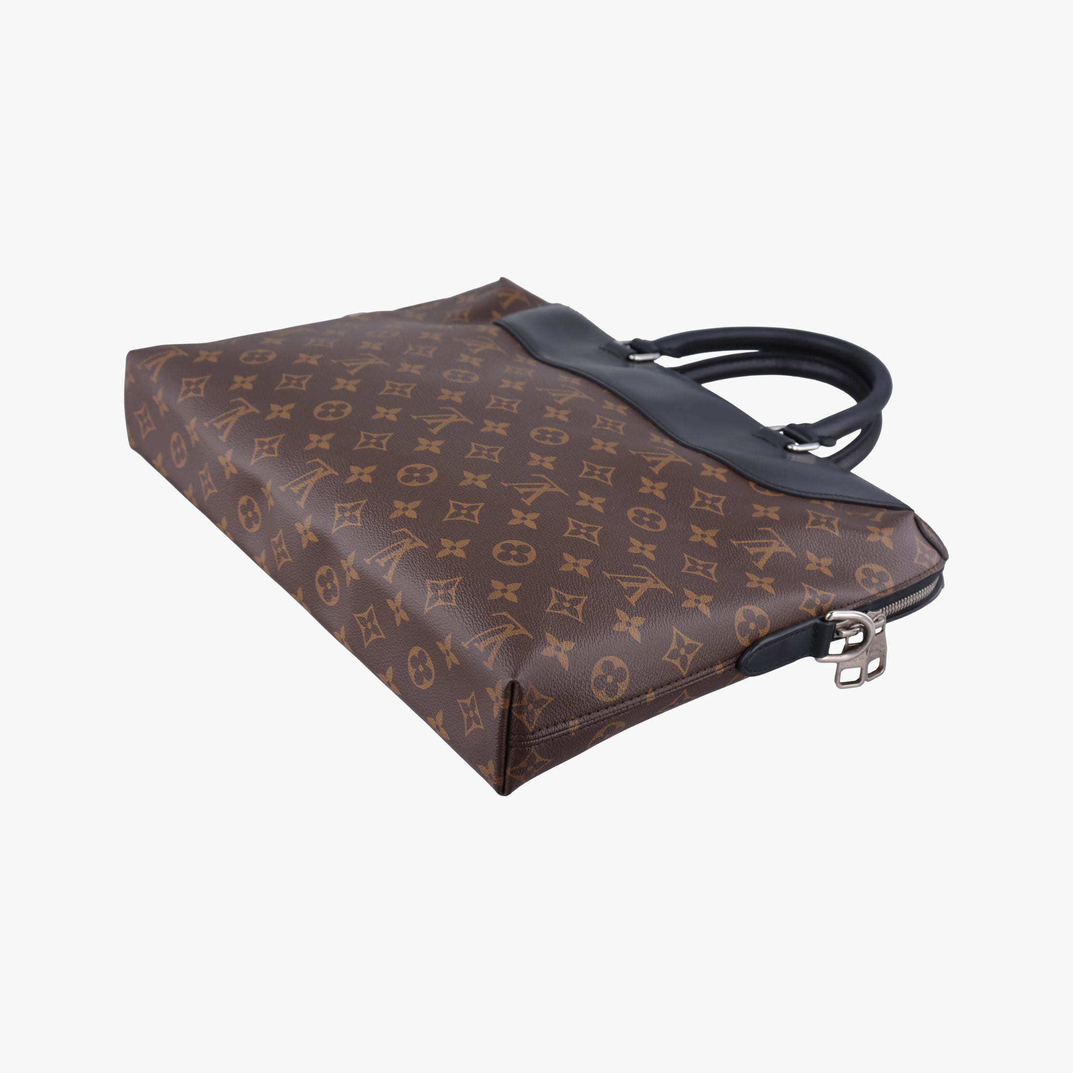 Secondhand Louis Vuitton Port Document Jour Brown×Black Monogram coated canvas M54019 handbag | stylenewstar