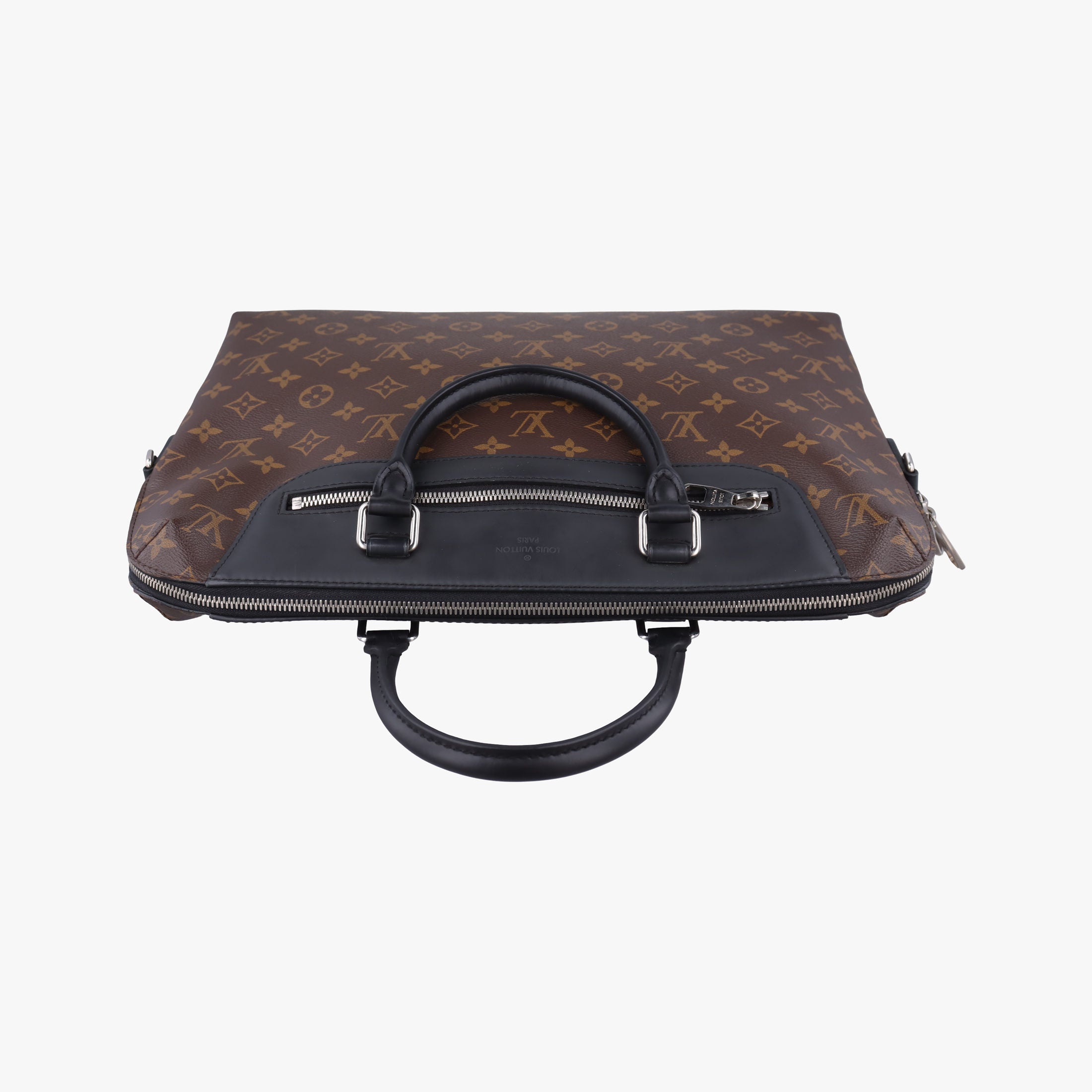 Secondhand Louis Vuitton Port Document Jour Brown×Black Monogram coated canvas M54019 handbag | stylenewstar