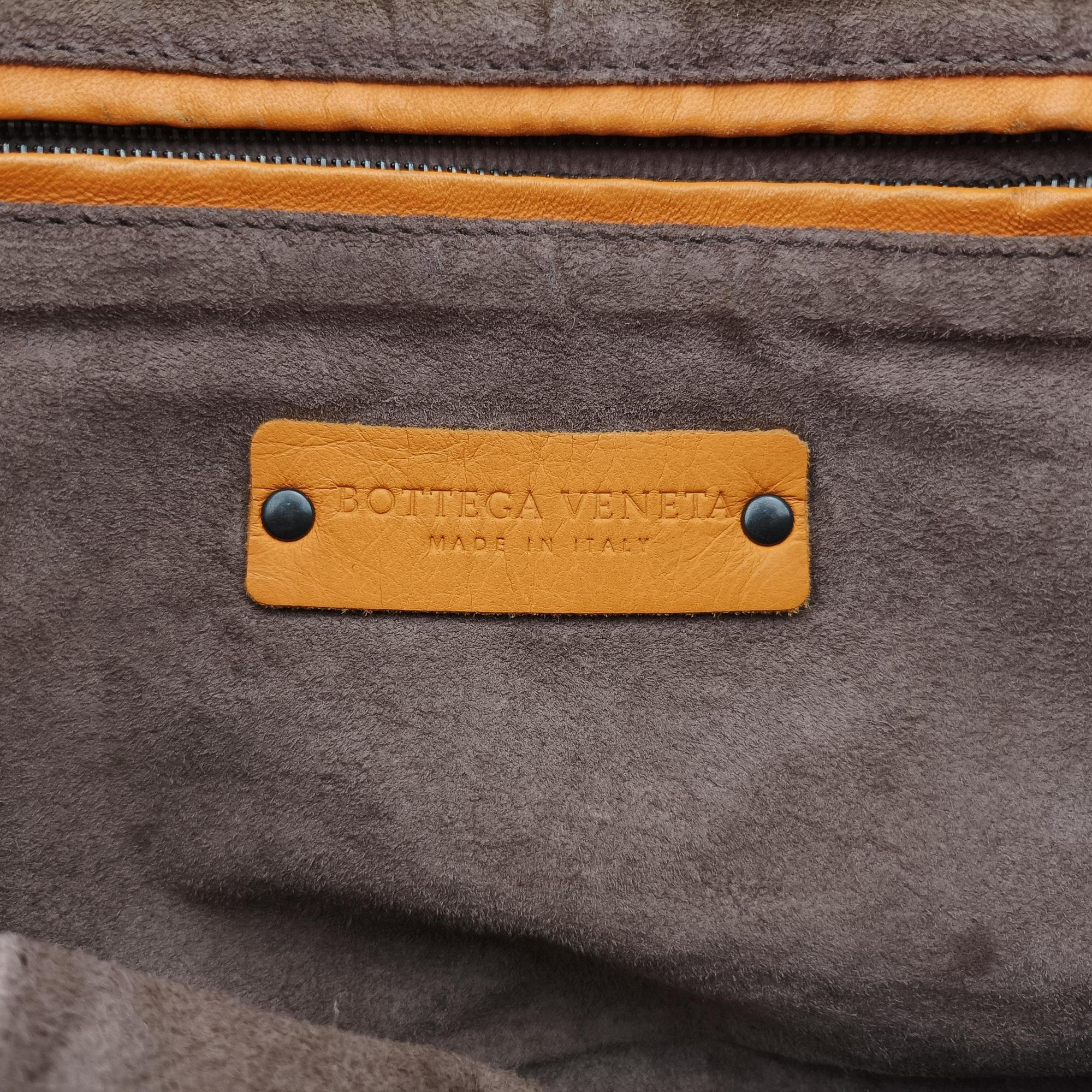 Pre-owned Bottega Veneta NODINI Intrecciato Orange lambskin  shoulderbag | stylenewstar