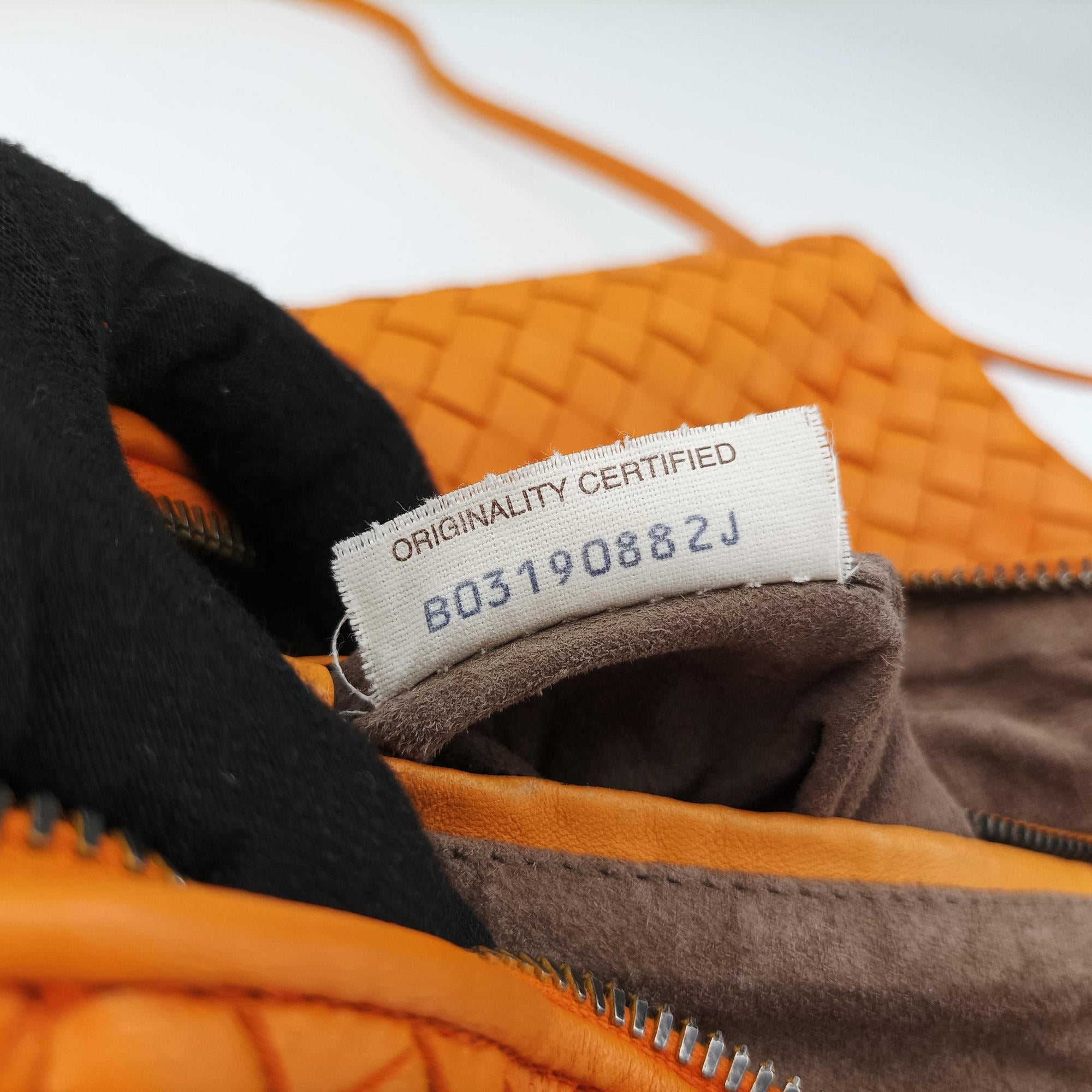 Pre-owned Bottega Veneta NODINI Intrecciato Orange lambskin  shoulderbag | stylenewstar