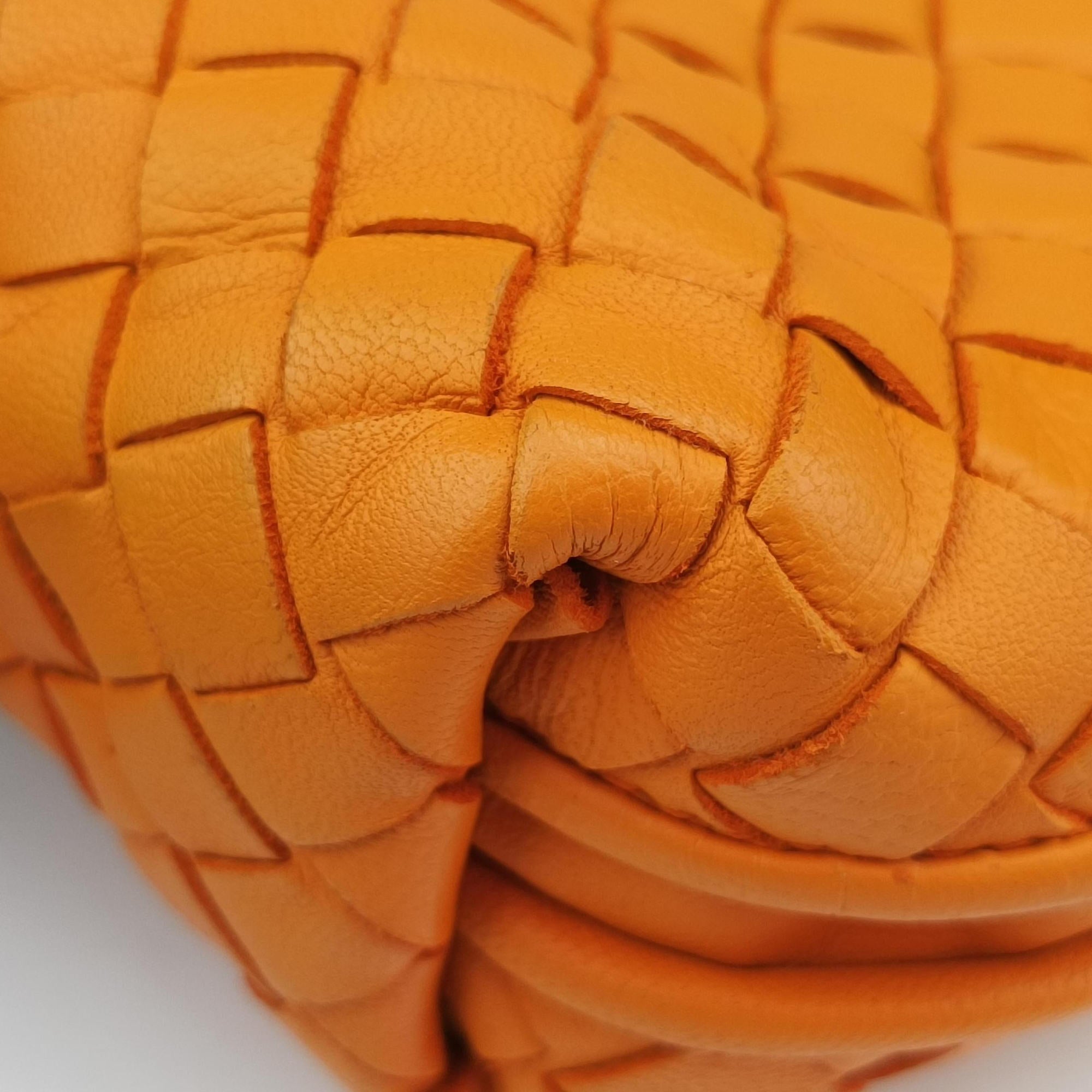 Pre-owned Bottega Veneta NODINI Intrecciato Orange lambskin  shoulderbag | stylenewstar
