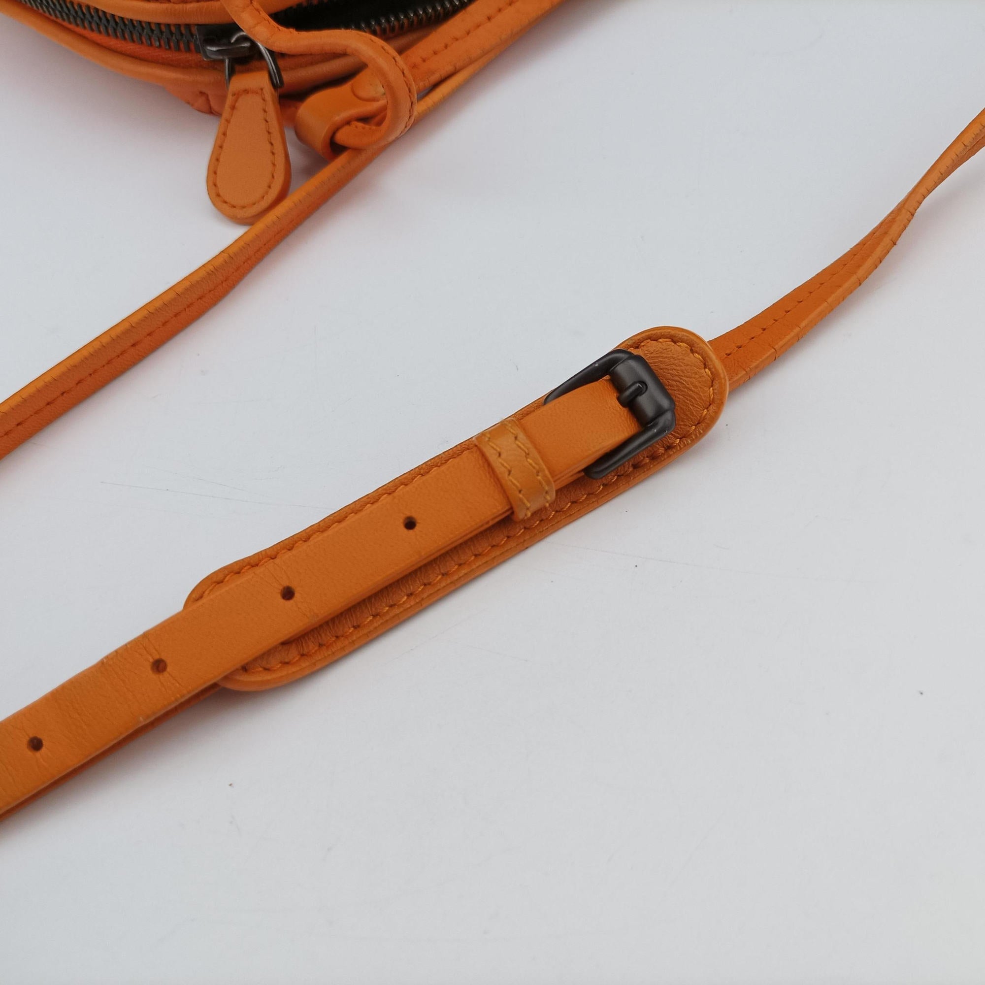 Pre-owned Bottega Veneta NODINI Intrecciato Orange lambskin  shoulderbag | stylenewstar