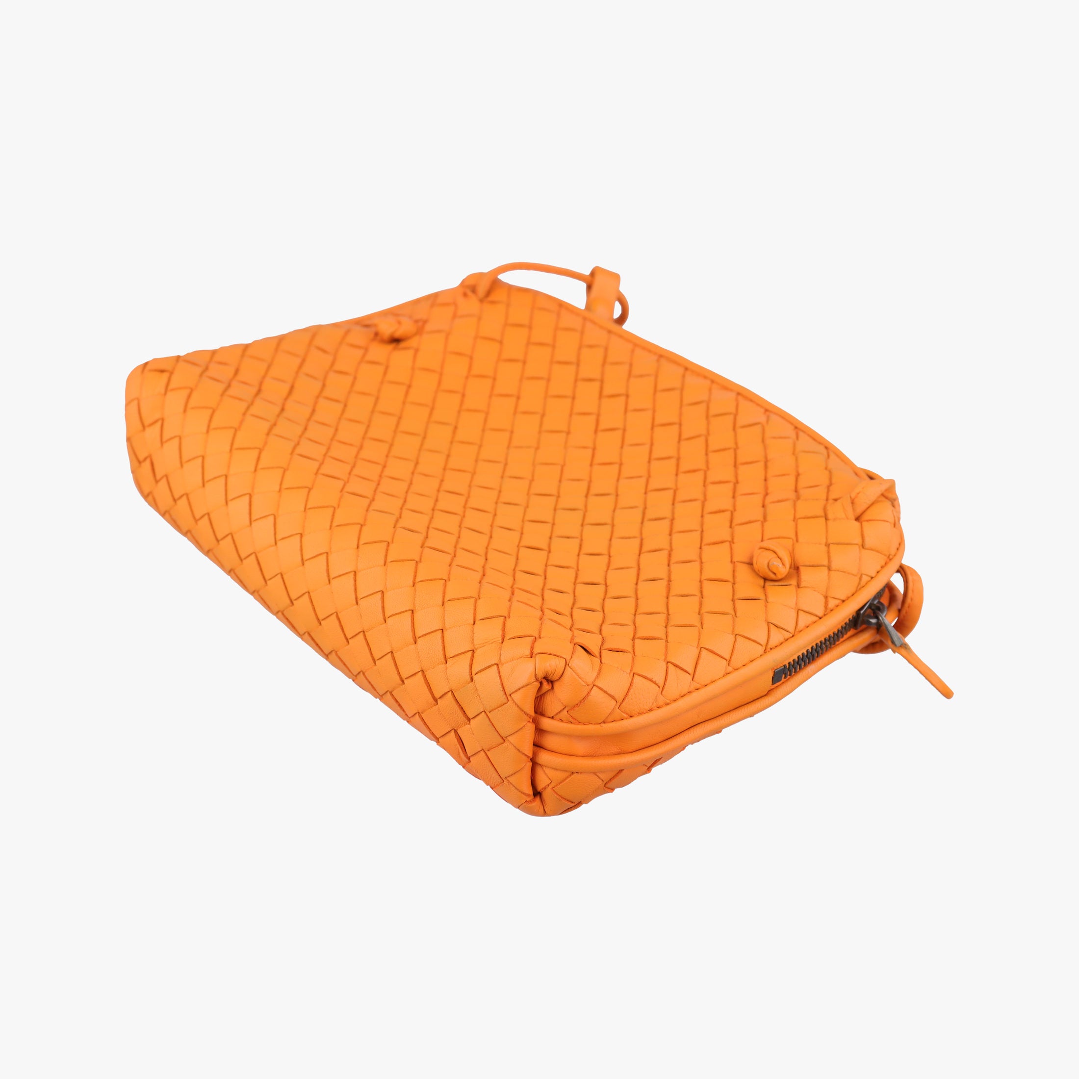 Pre-owned Bottega Veneta NODINI Intrecciato Orange lambskin  shoulderbag | stylenewstar