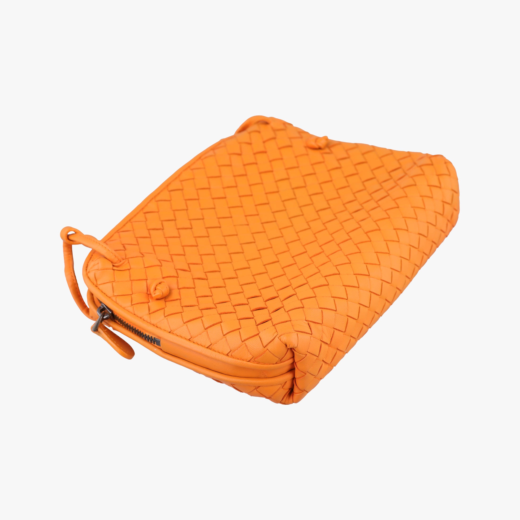 Pre-owned Bottega Veneta NODINI Intrecciato Orange lambskin  shoulderbag | stylenewstar
